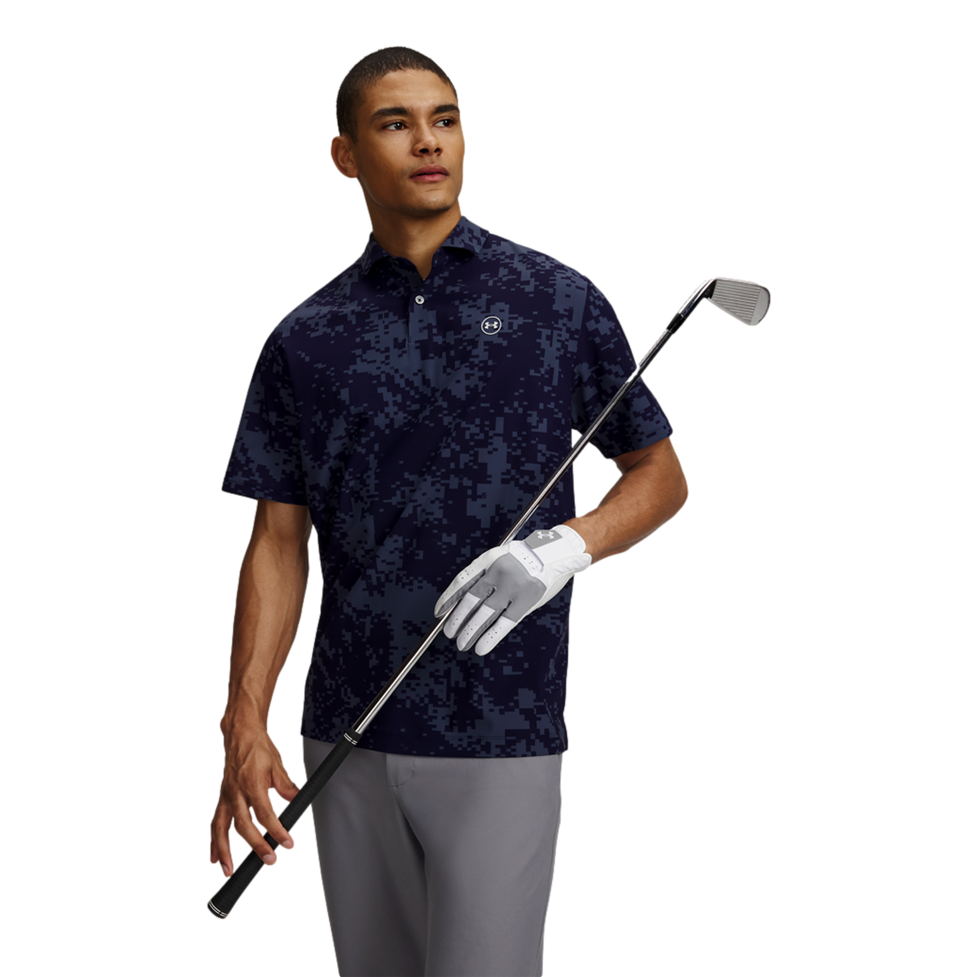 UA Drive Men's Chill Printed Short Sleeve Golf Polo Shirt