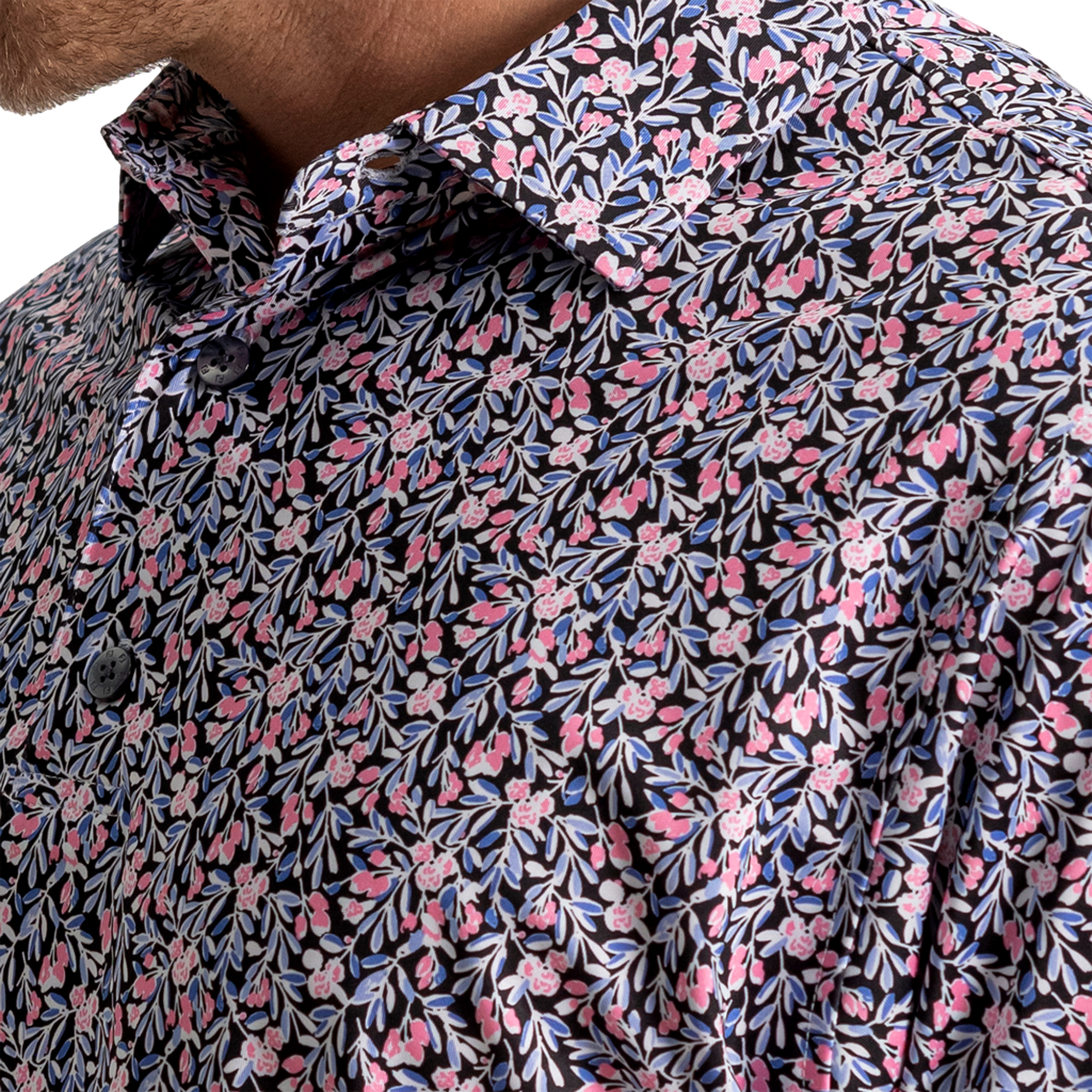 Meadow Print Lisle Men's Golf Polo Shirt