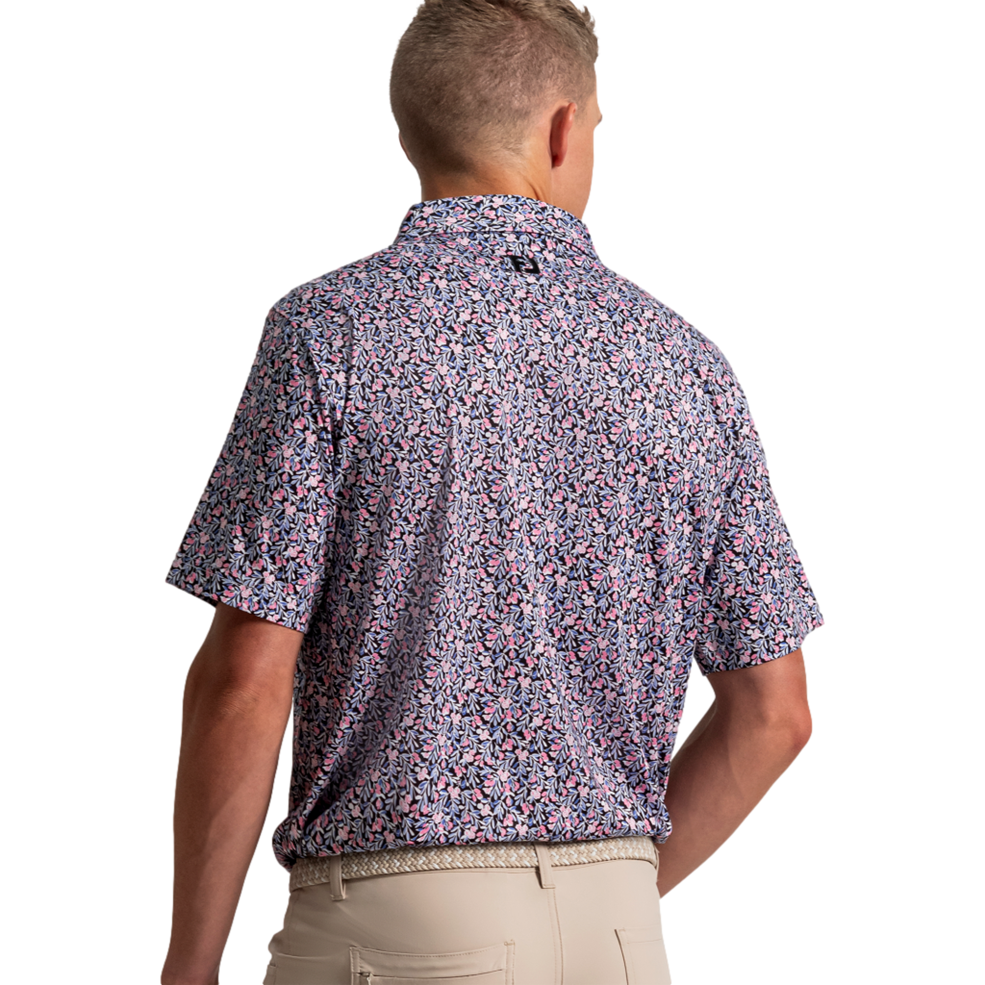 Meadow Print Lisle Men's Golf Polo Shirt
