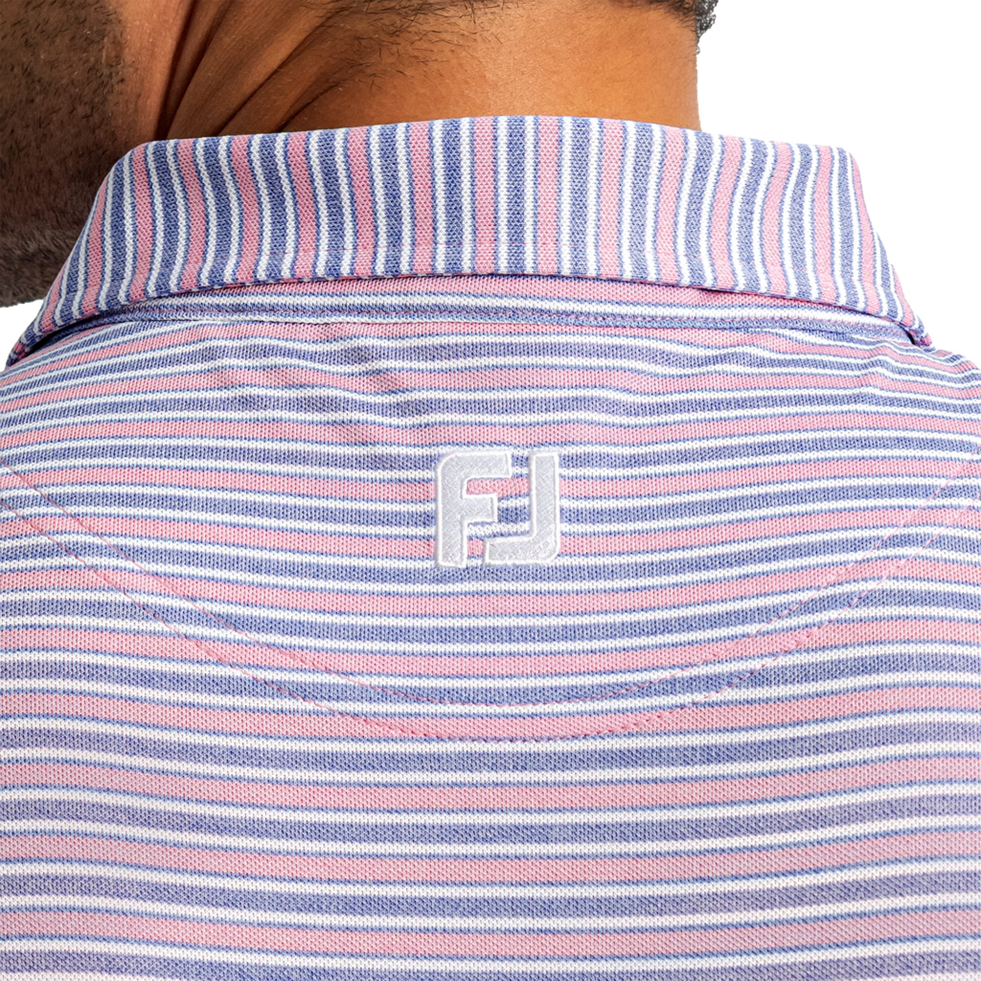 Heather Stripe Lisle Men's Golf Polo Shirt