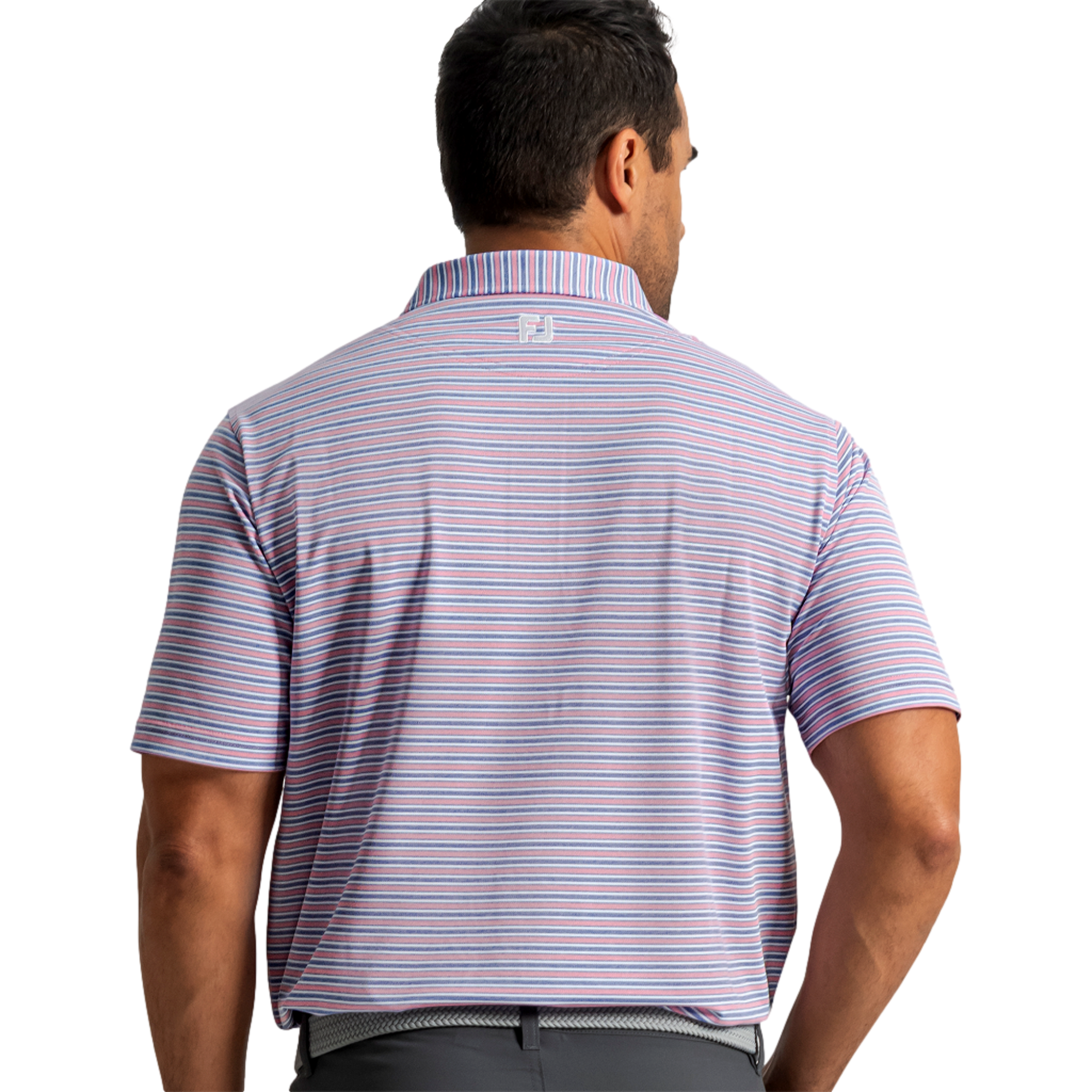 Heather Stripe Lisle Men's Golf Polo Shirt