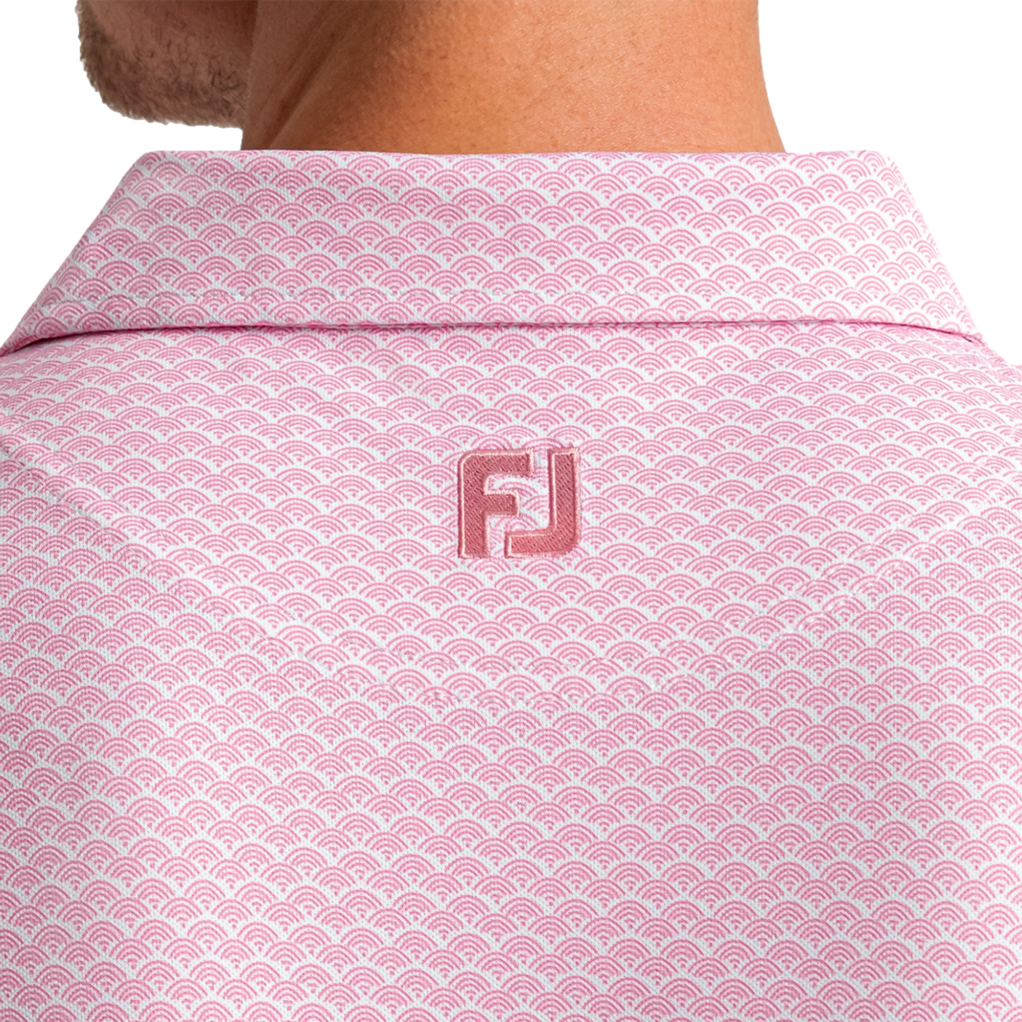 Scallop Geo Pique Men's Golf Polo Shirt