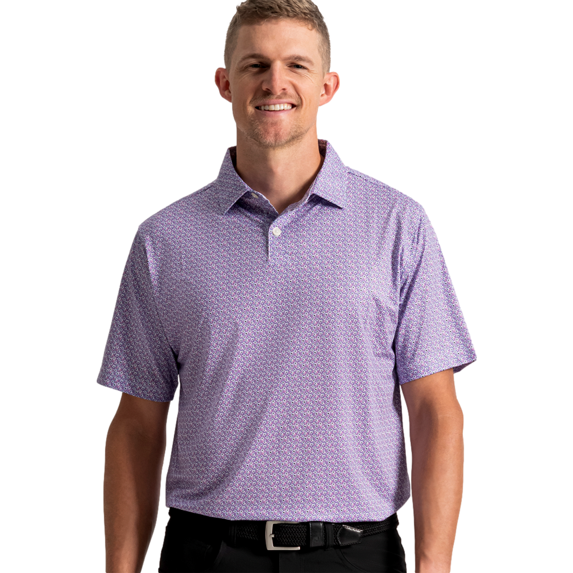 Floral Mark Lisle Men's Golf Polo Shirt