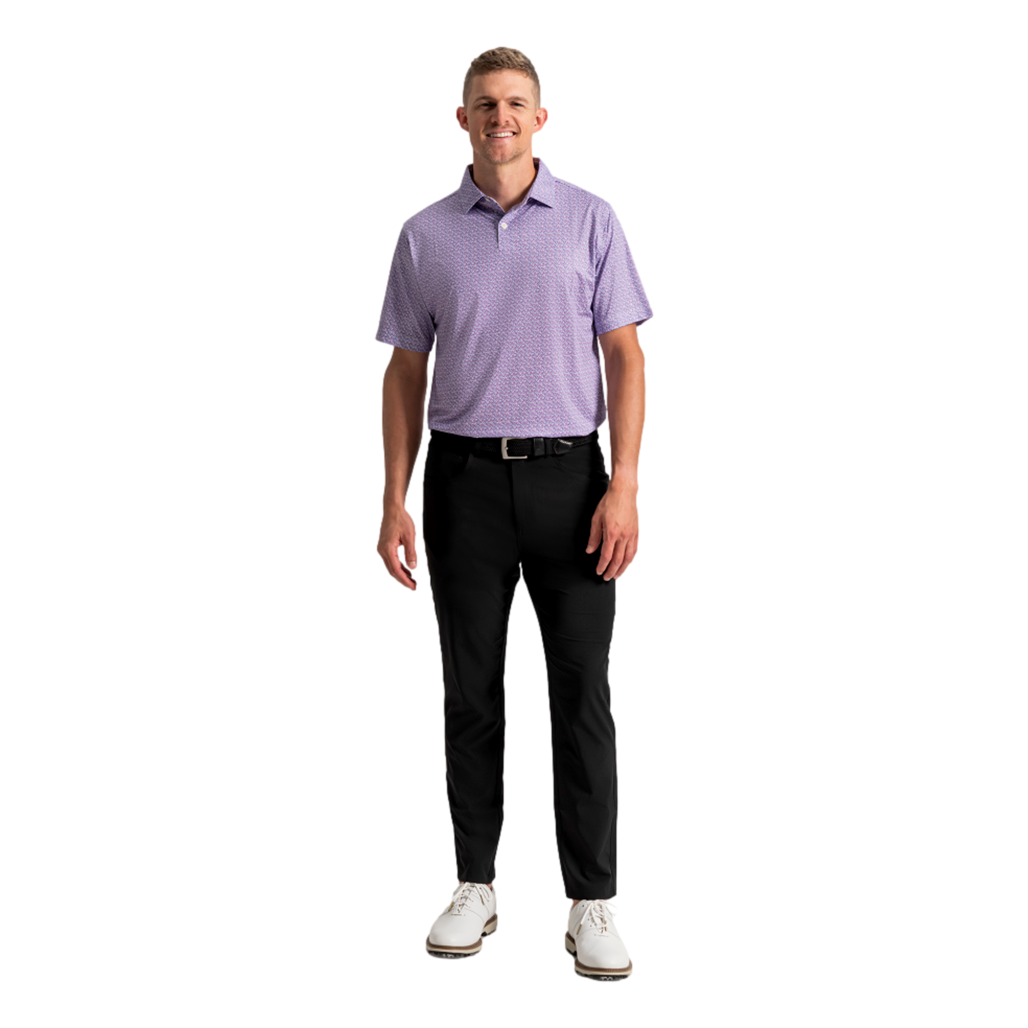 Floral Mark Lisle Men's Golf Polo Shirt