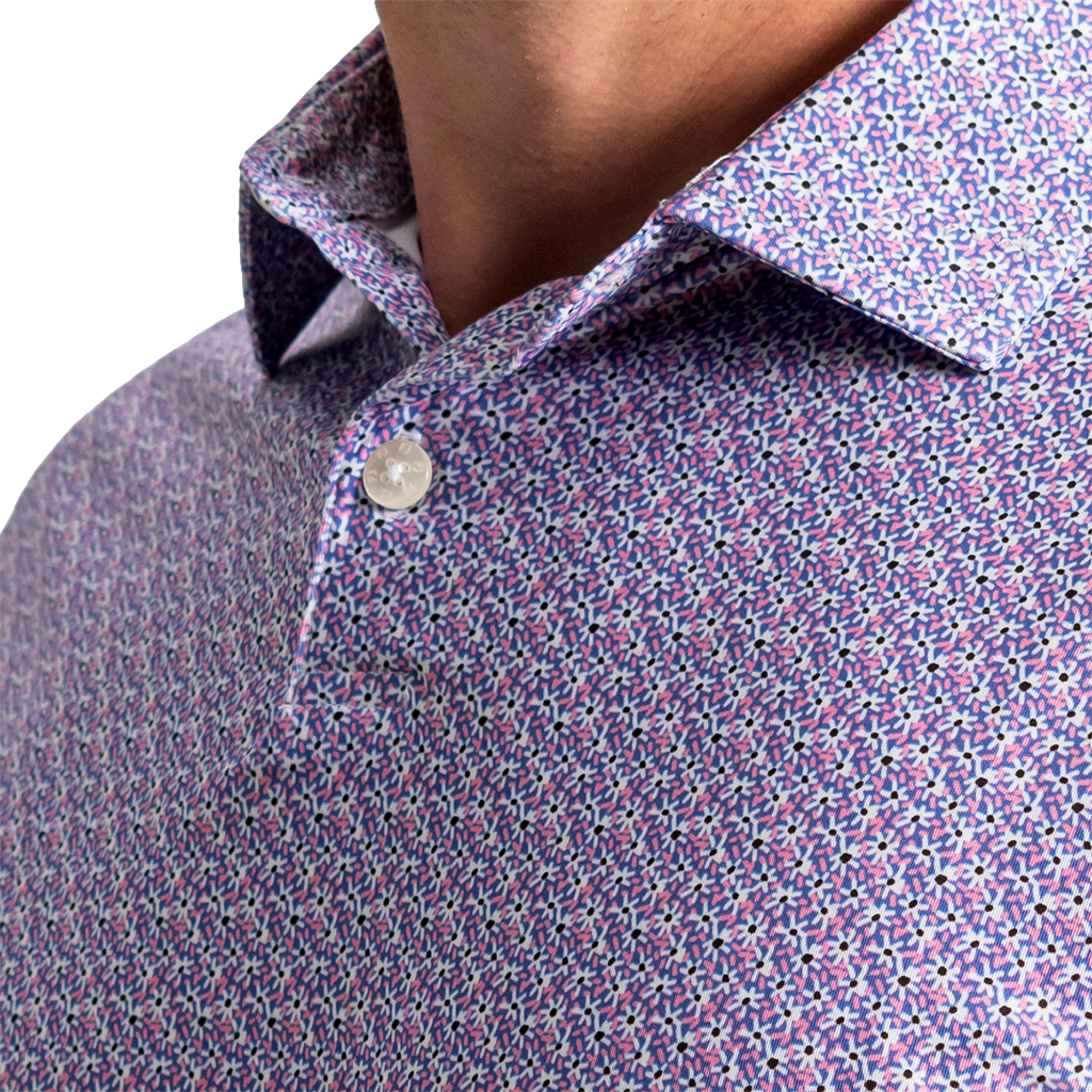 Floral Mark Lisle Men's Golf Polo Shirt