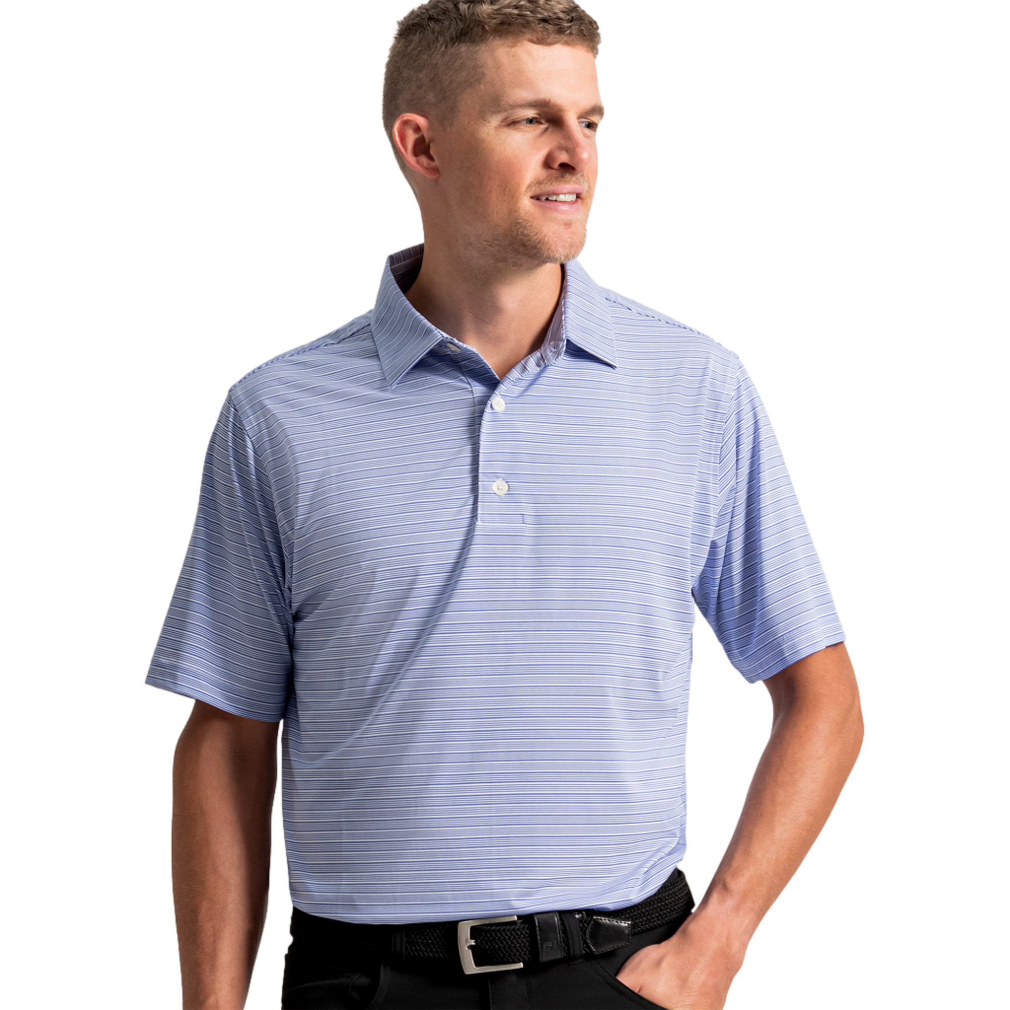 Flip Stripe Lisle Men's Golf Polo Shirt