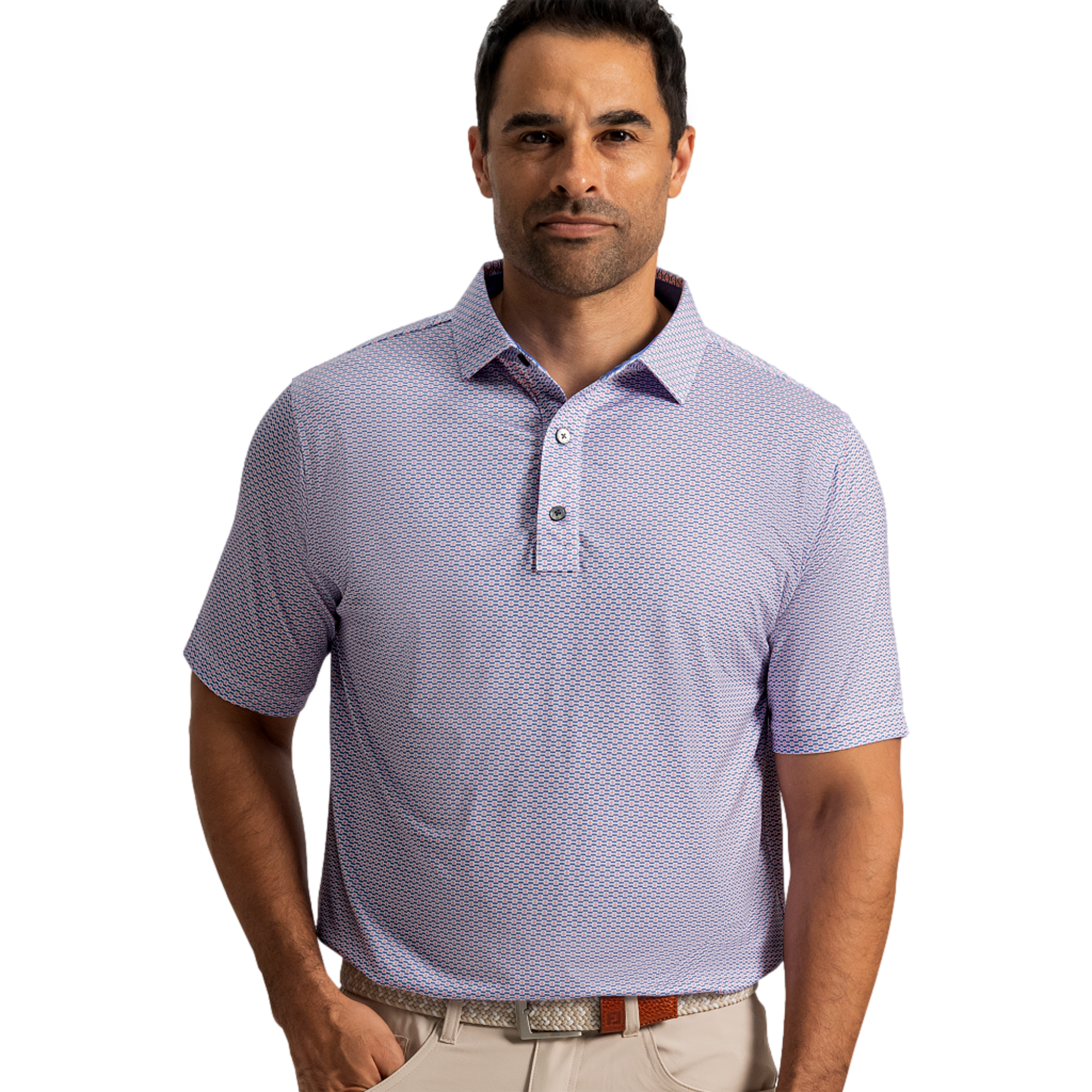 Nautical Flag Print Lisle Men's Golf Polo Shirt