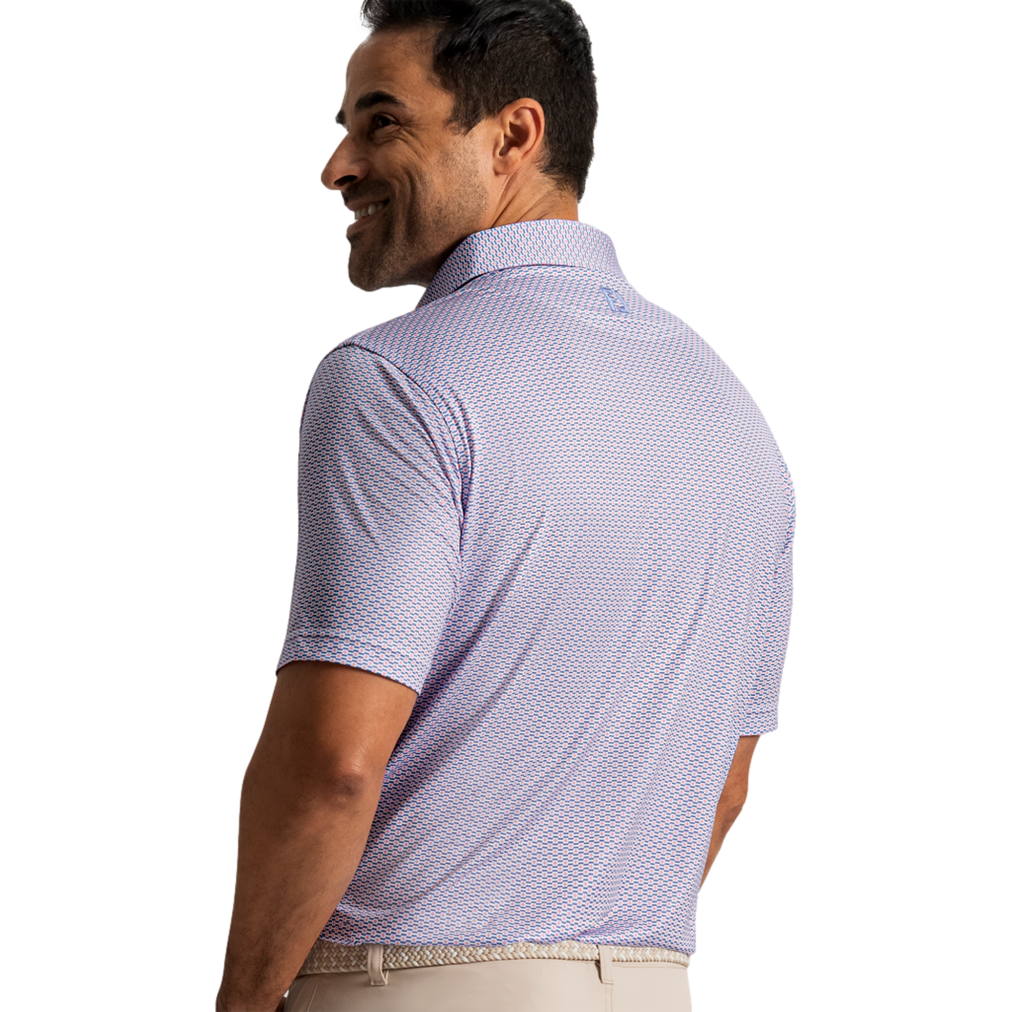 Nautical Flag Print Lisle Men's Golf Polo Shirt