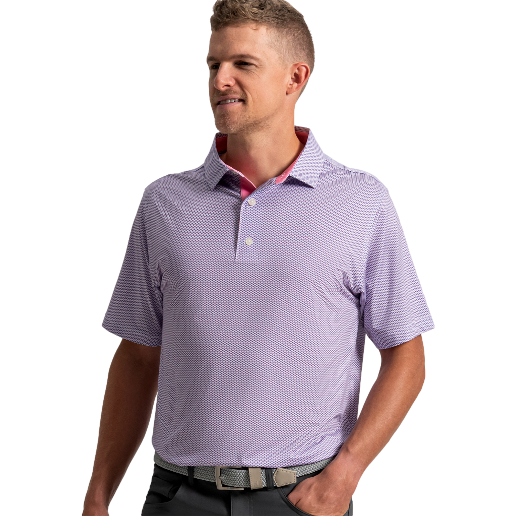 Wave Print Lisle Men's Golf Polo Shirt | PGA TOUR Superstore