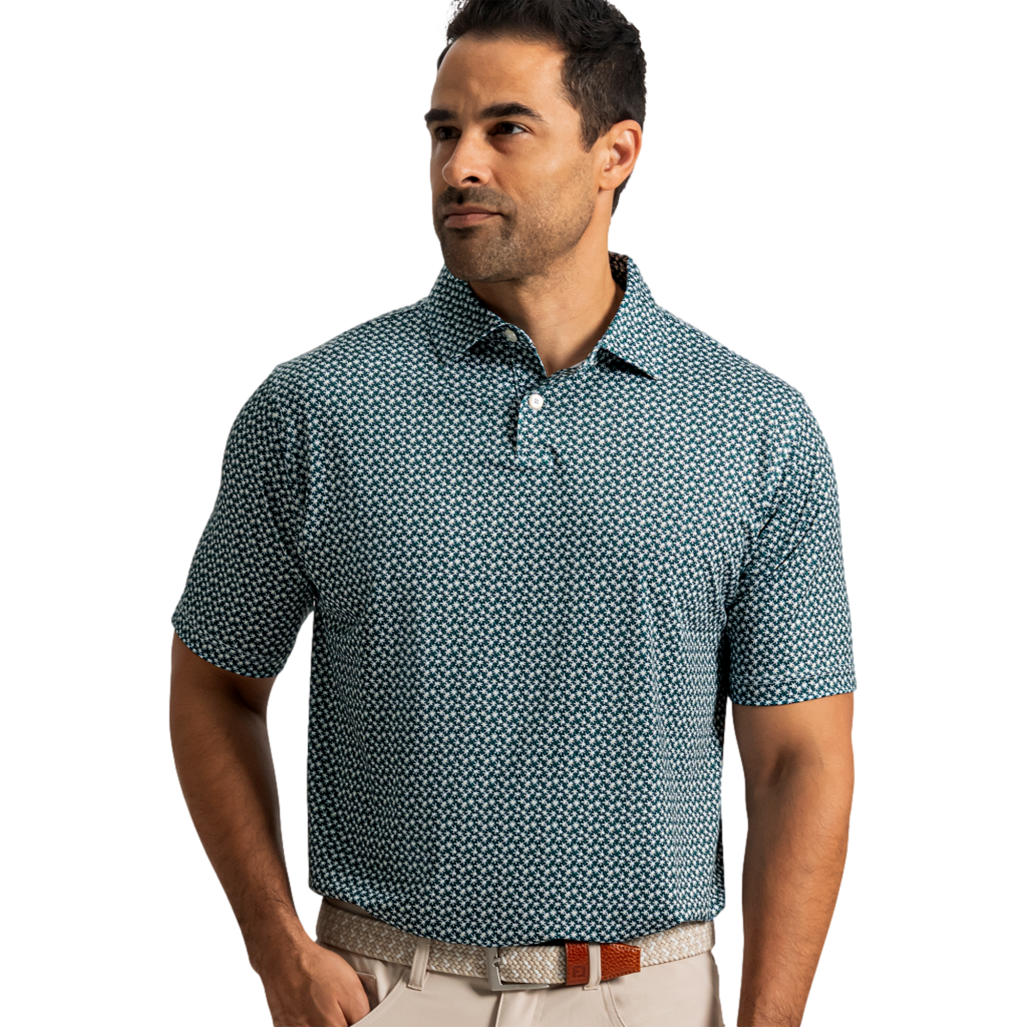 Floral Marak Lisle Men's Golf Polo Shirt