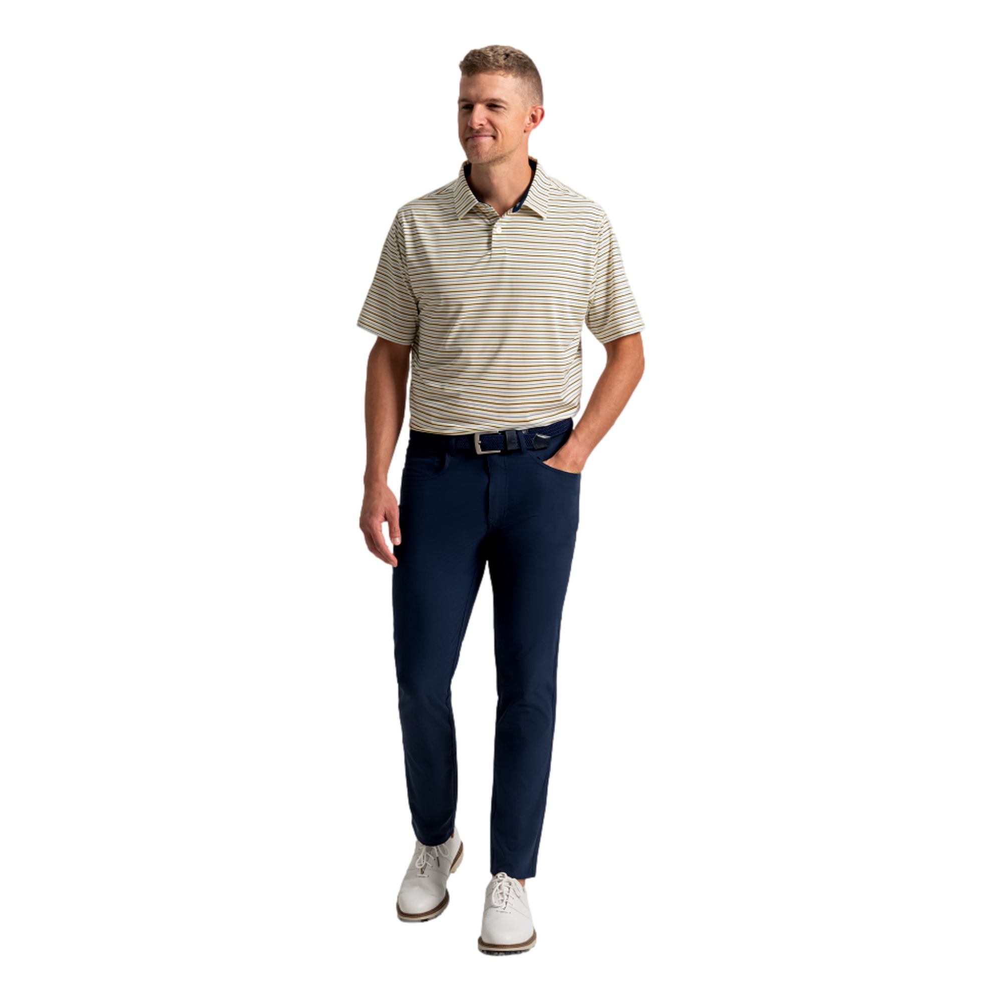 Pinstripe Lisle Men's Golf Polo Shirt