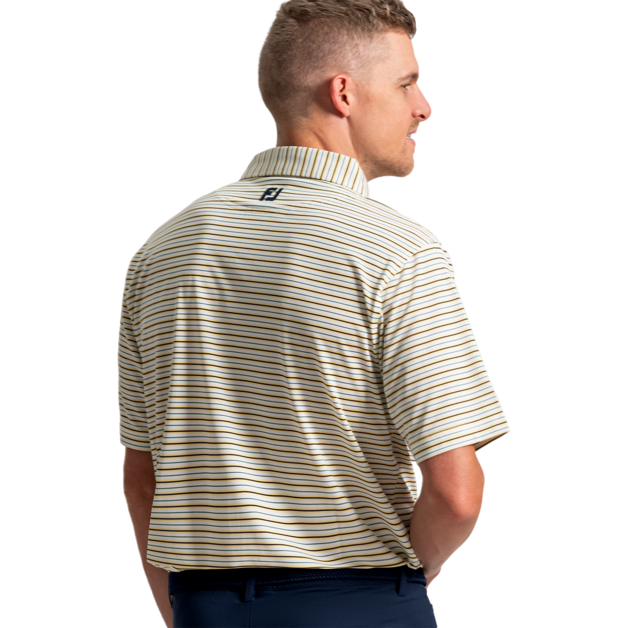Pinstripe Lisle Men's Golf Polo Shirt