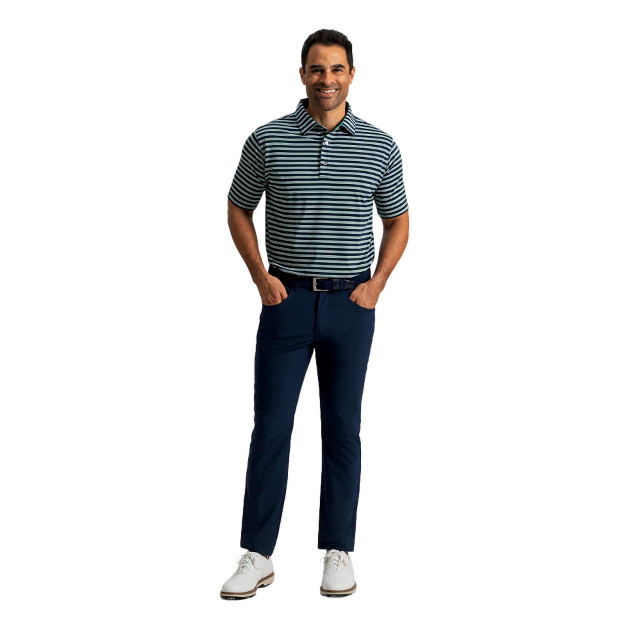 Pinstripe Lisle Men's Golf Polo Shirt