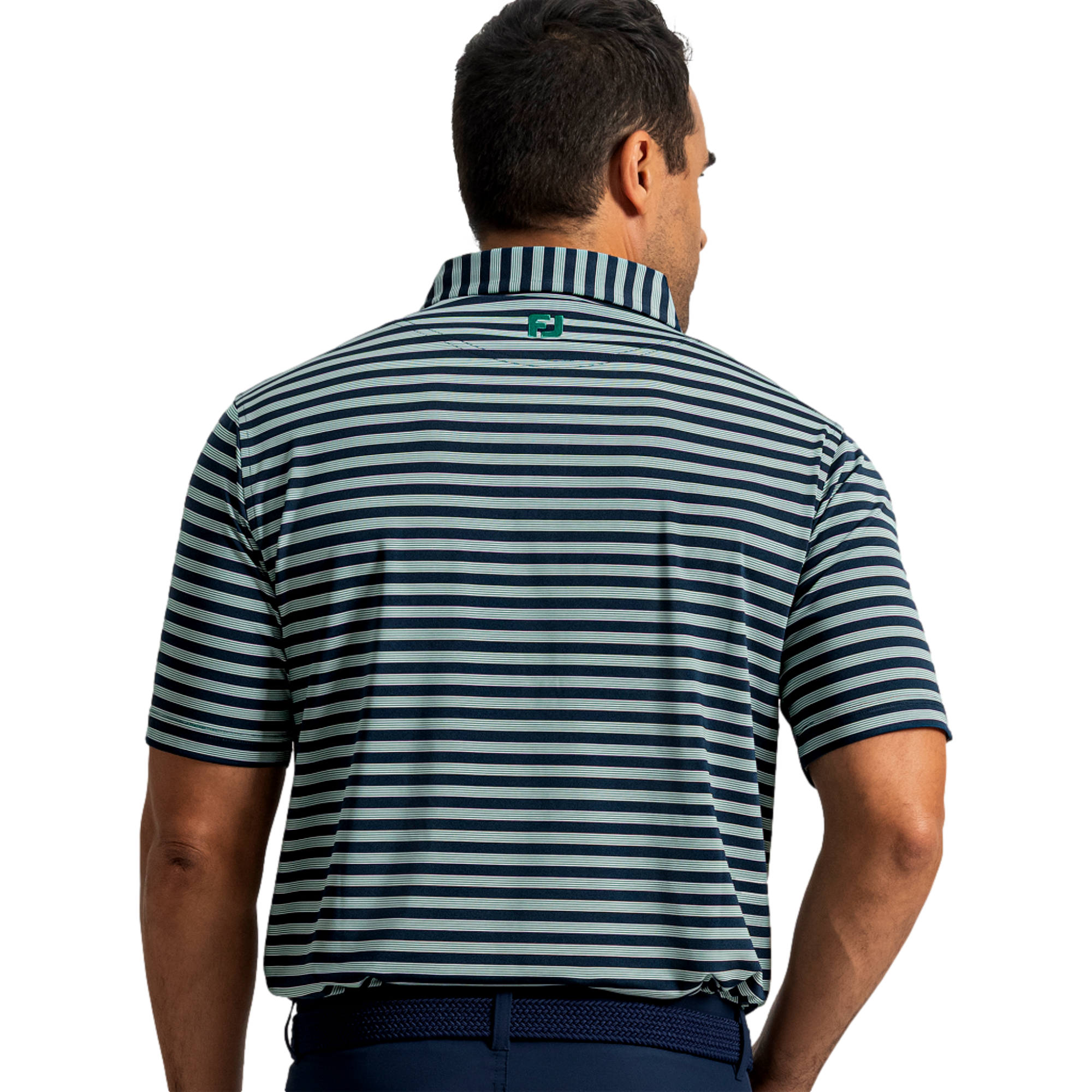 Pinstripe Lisle Men's Golf Polo Shirt