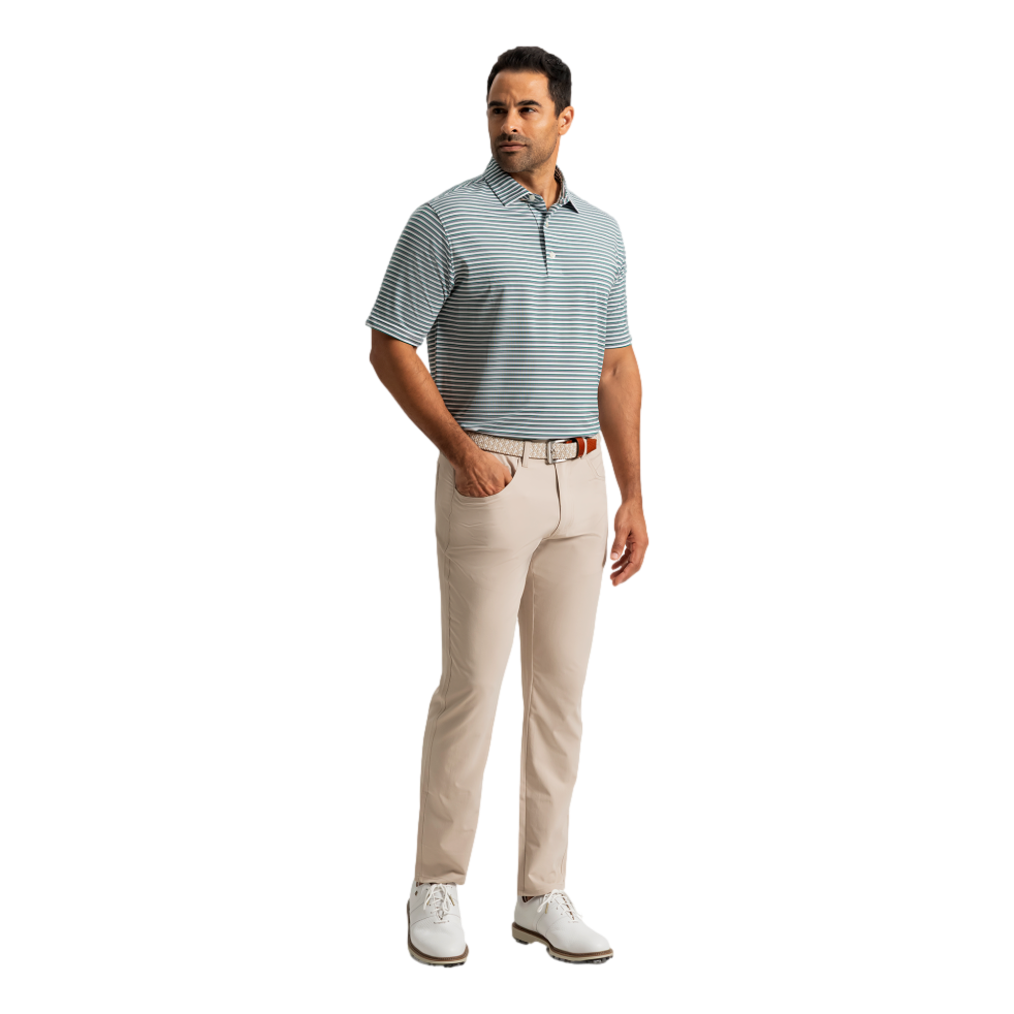 Shadow Stripe Lisle Men's Golf Polo Shirt