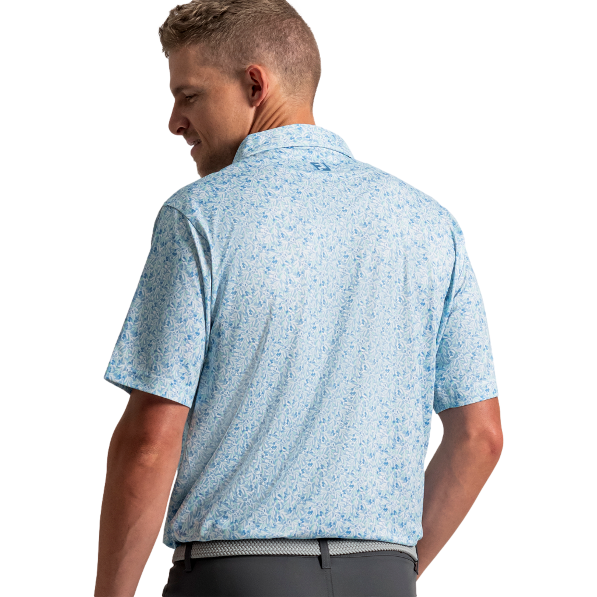 Meadow Print Lisle Men's Golf Polo Shirt