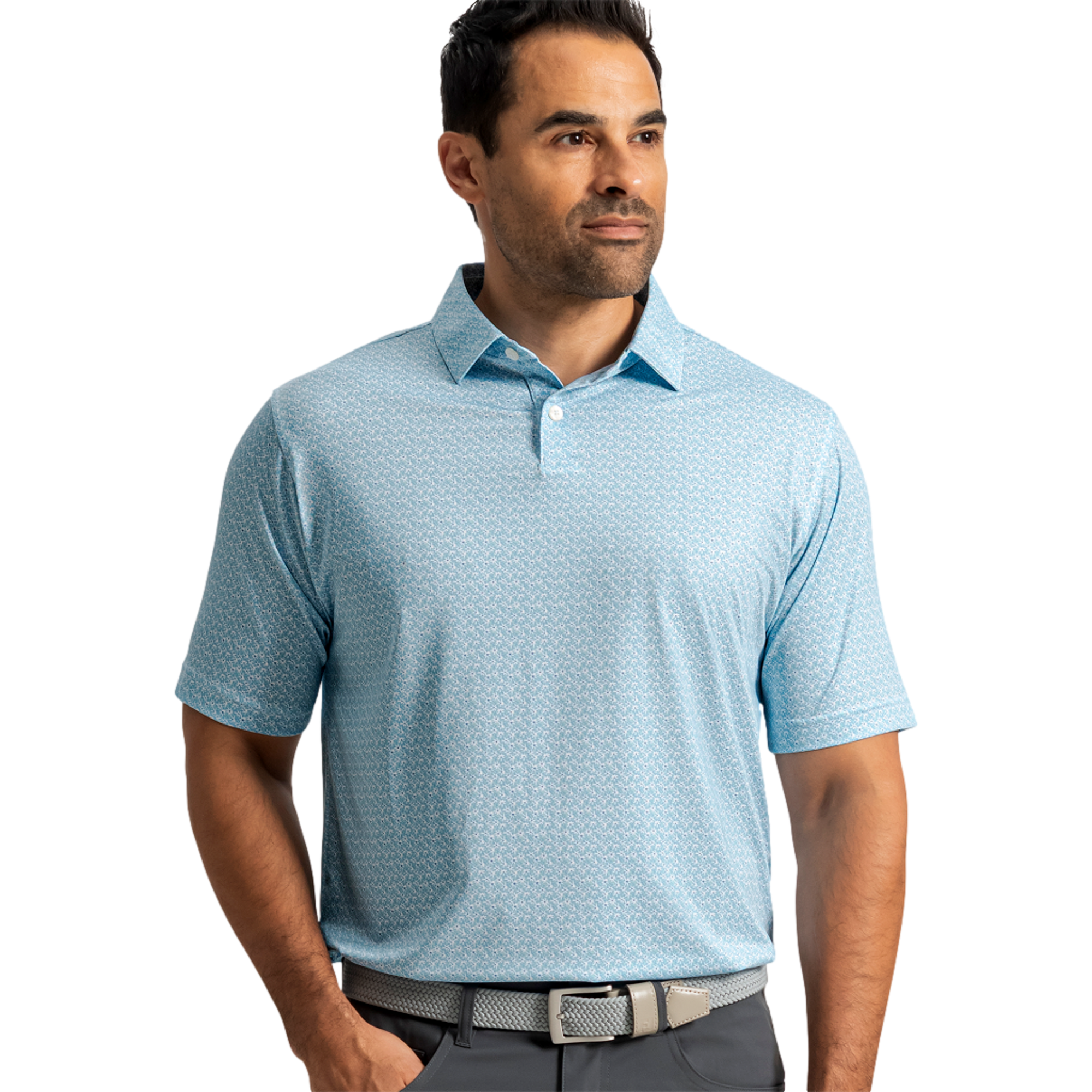 Floral Mark Lisle Men's Golf Polo Shirt