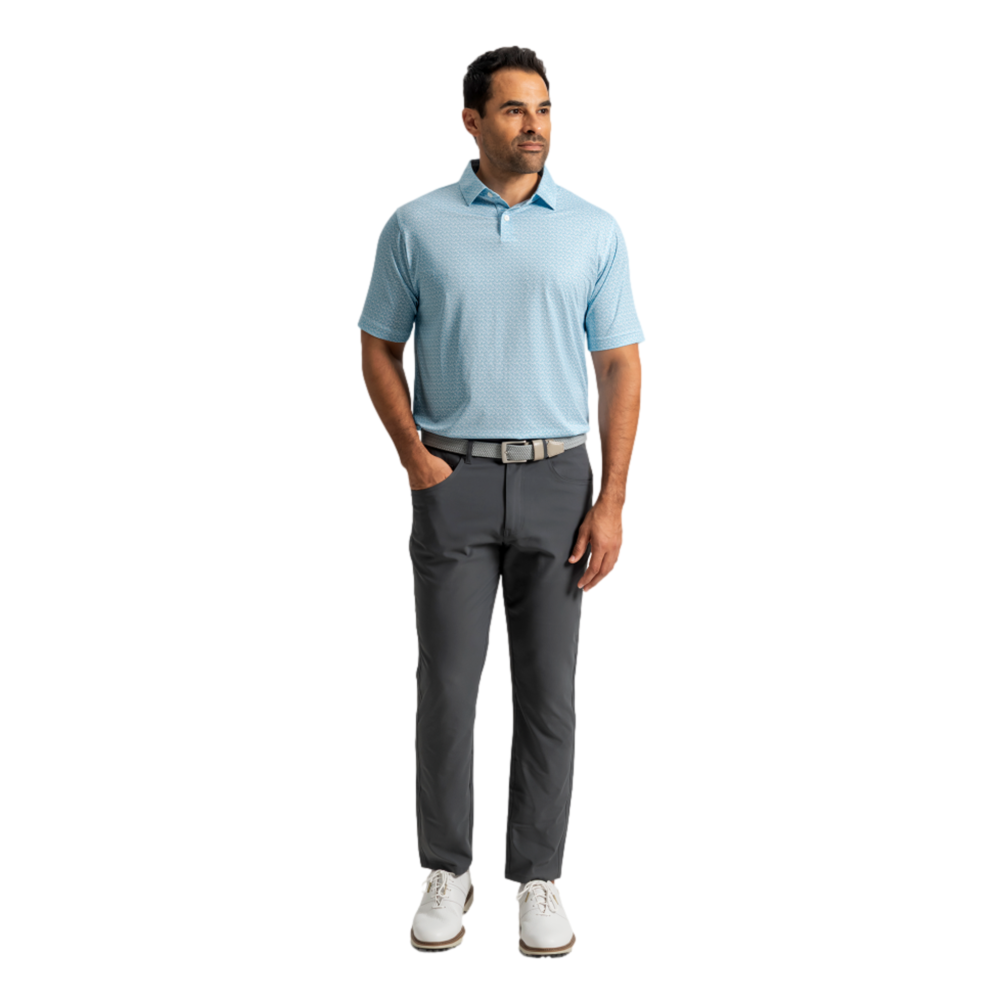 Floral Mark Lisle Men's Golf Polo Shirt