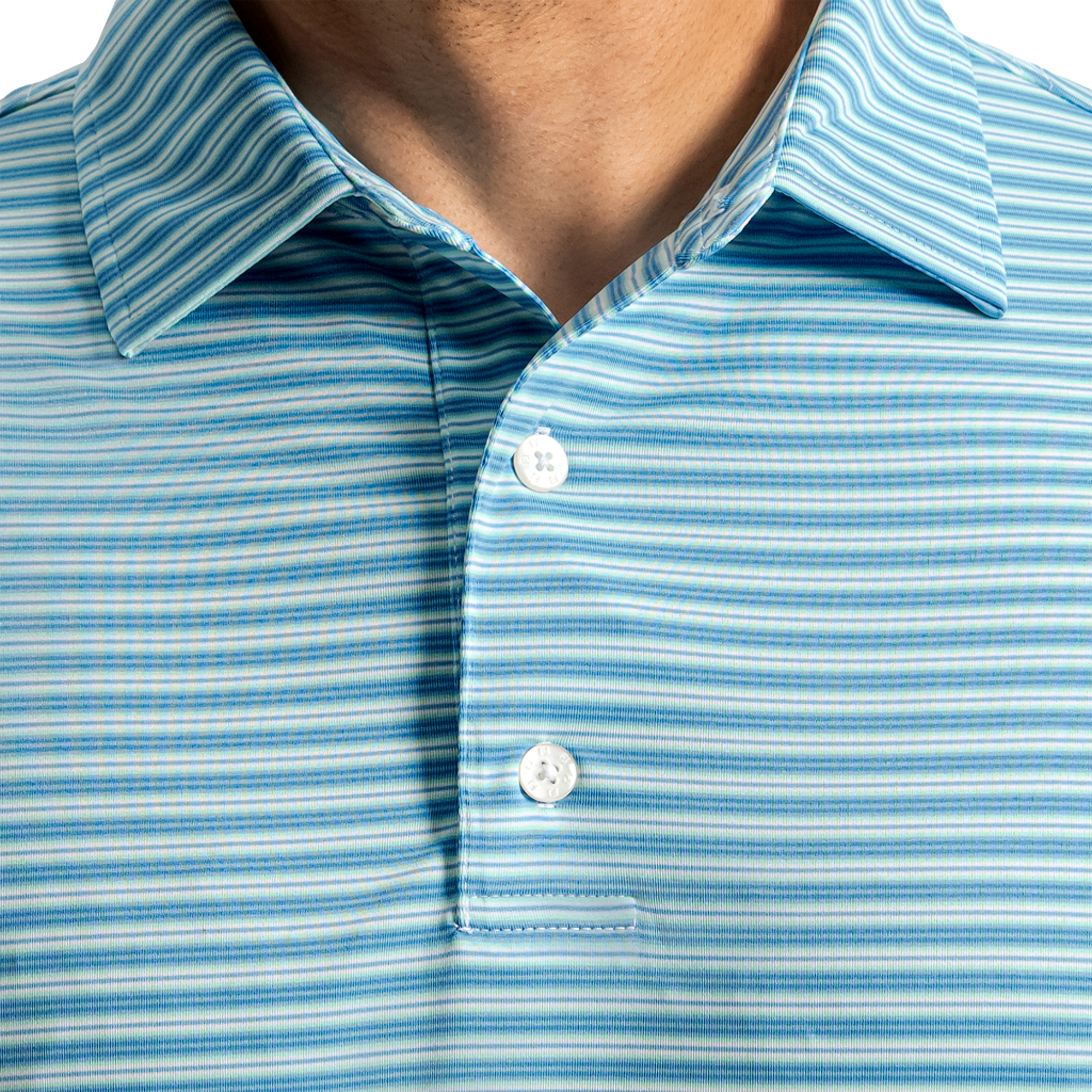 Horizon Stripe Lisle Men's Golf Polo Shirt