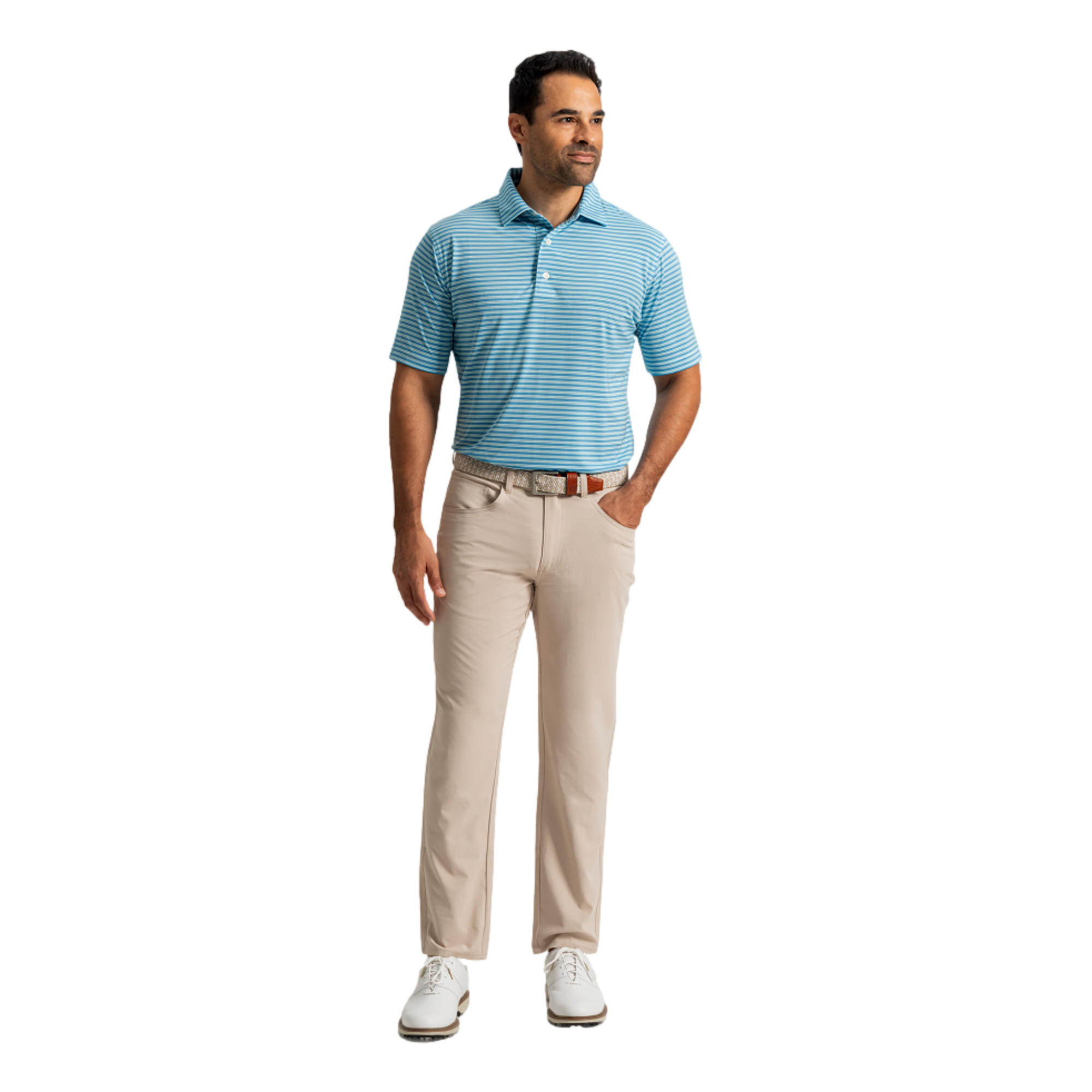Horizon Stripe Lisle Men's Golf Polo Shirt
