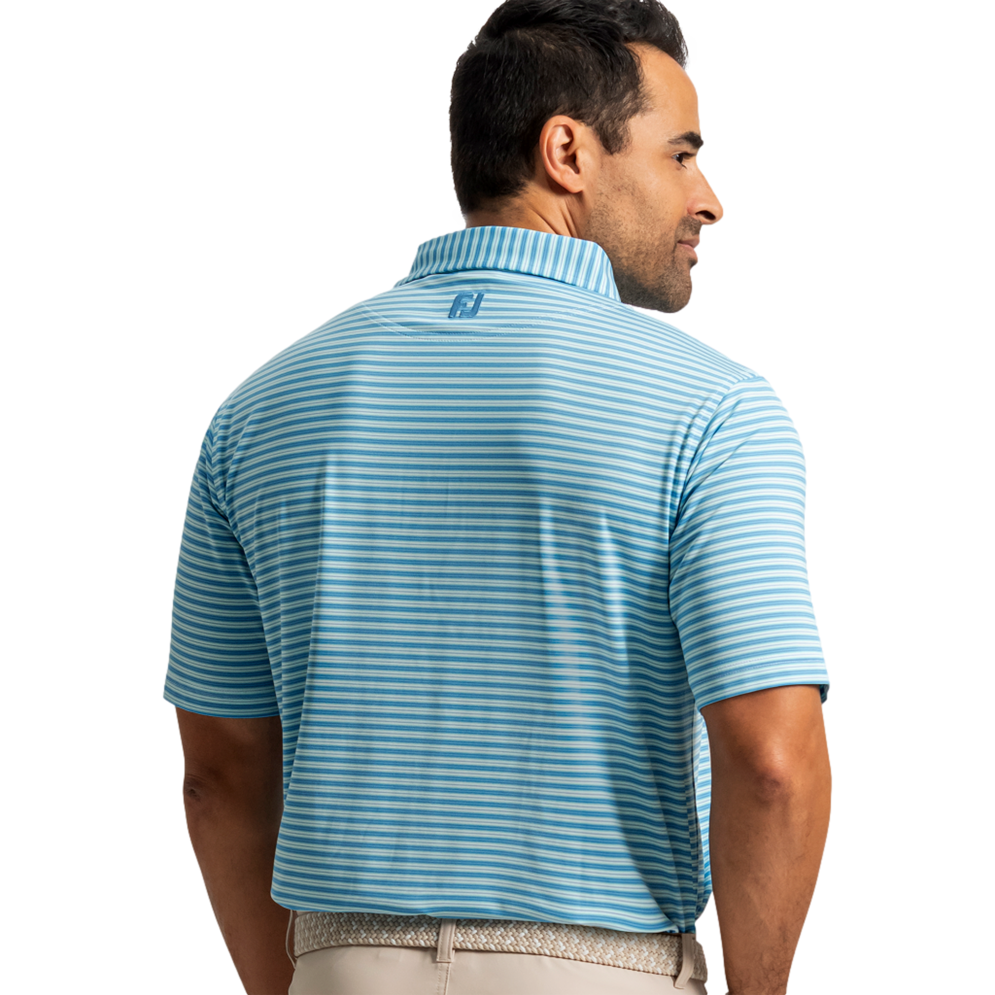 Horizon Stripe Lisle Men's Golf Polo Shirt