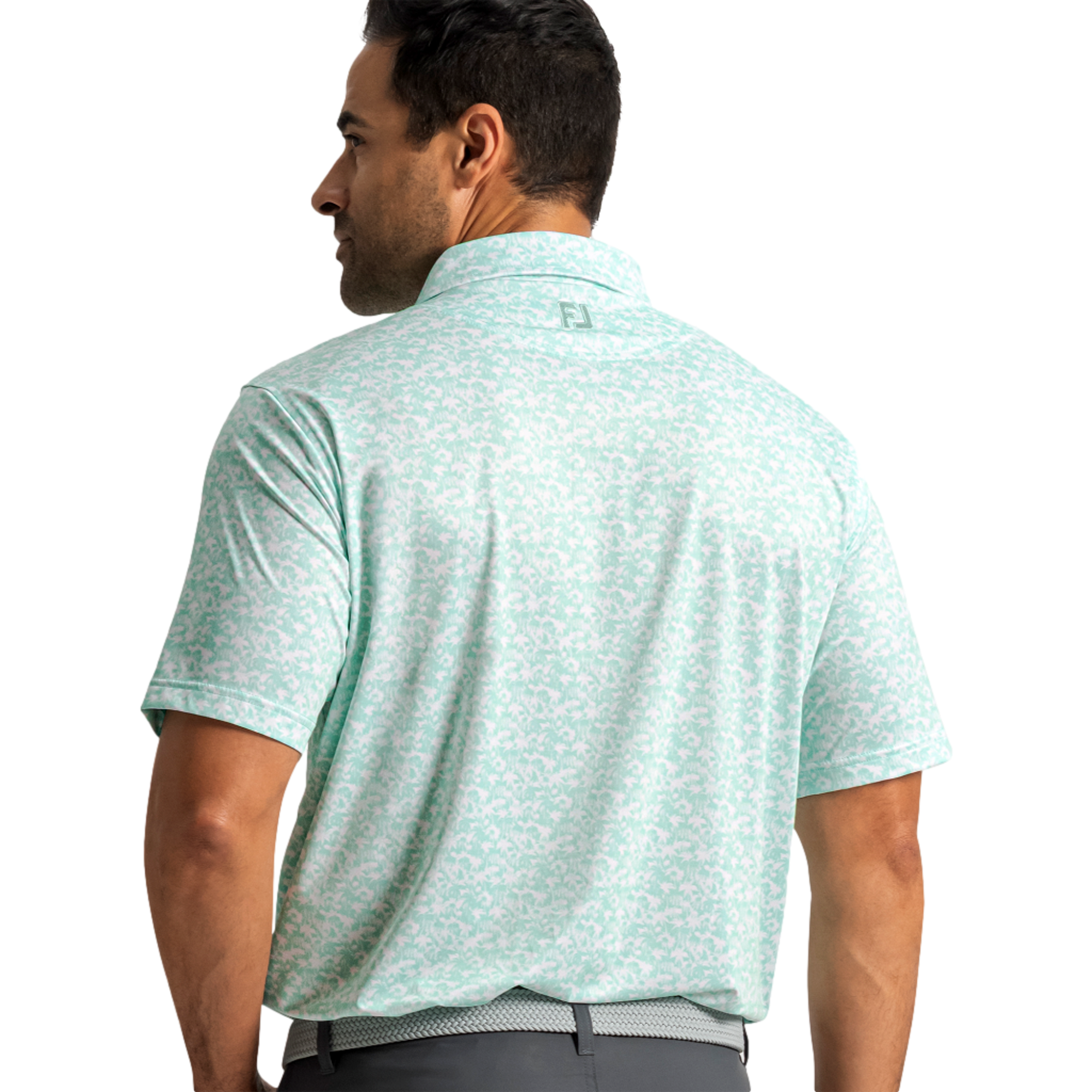 Hidden Palm Print Lisle Men's Golf Polo Shirt
