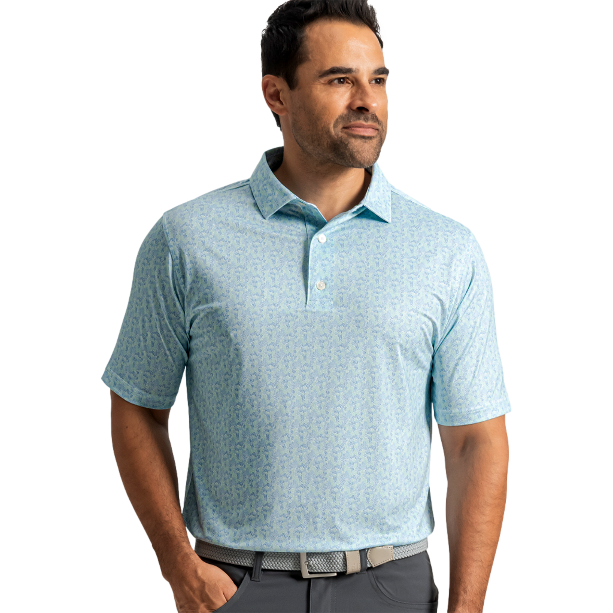 Dot Terrain Lisle Men's Golf Polo Shirt