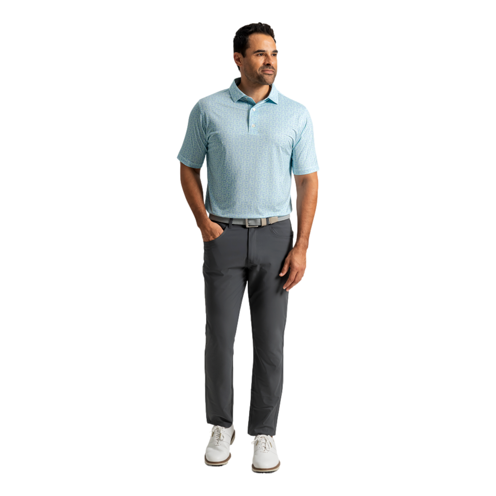 Dot Terrain Lisle Men's Golf Polo Shirt