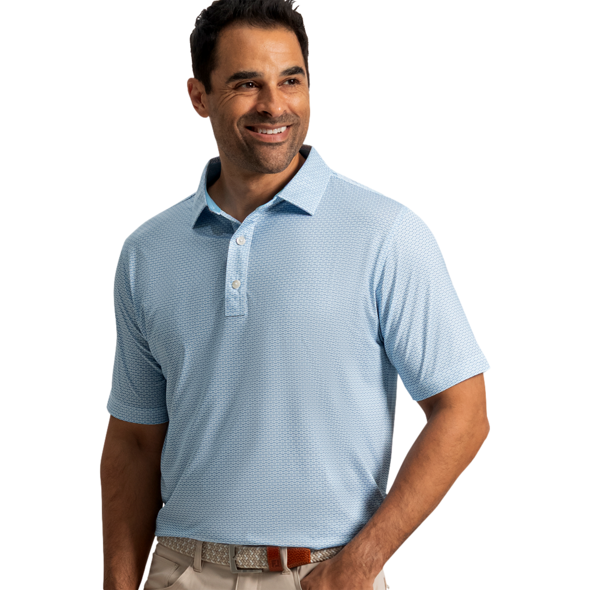 Nautical Flag Print Lisle Men's Golf Polo Shirt