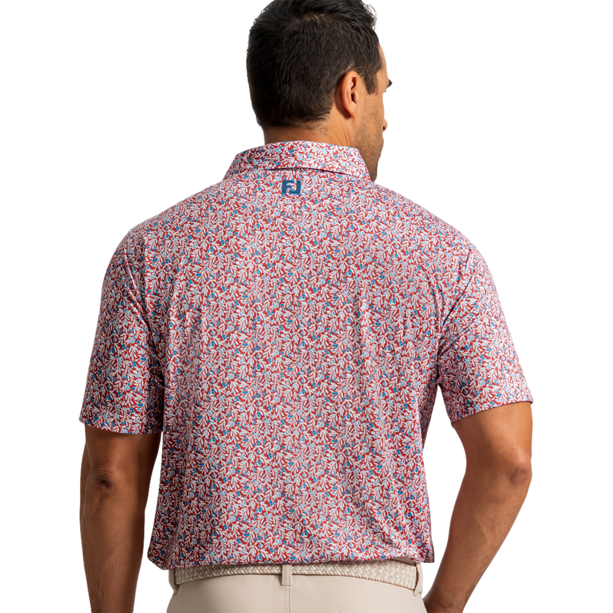 Meadow Print Lisle Men's Golf Polo Shirt