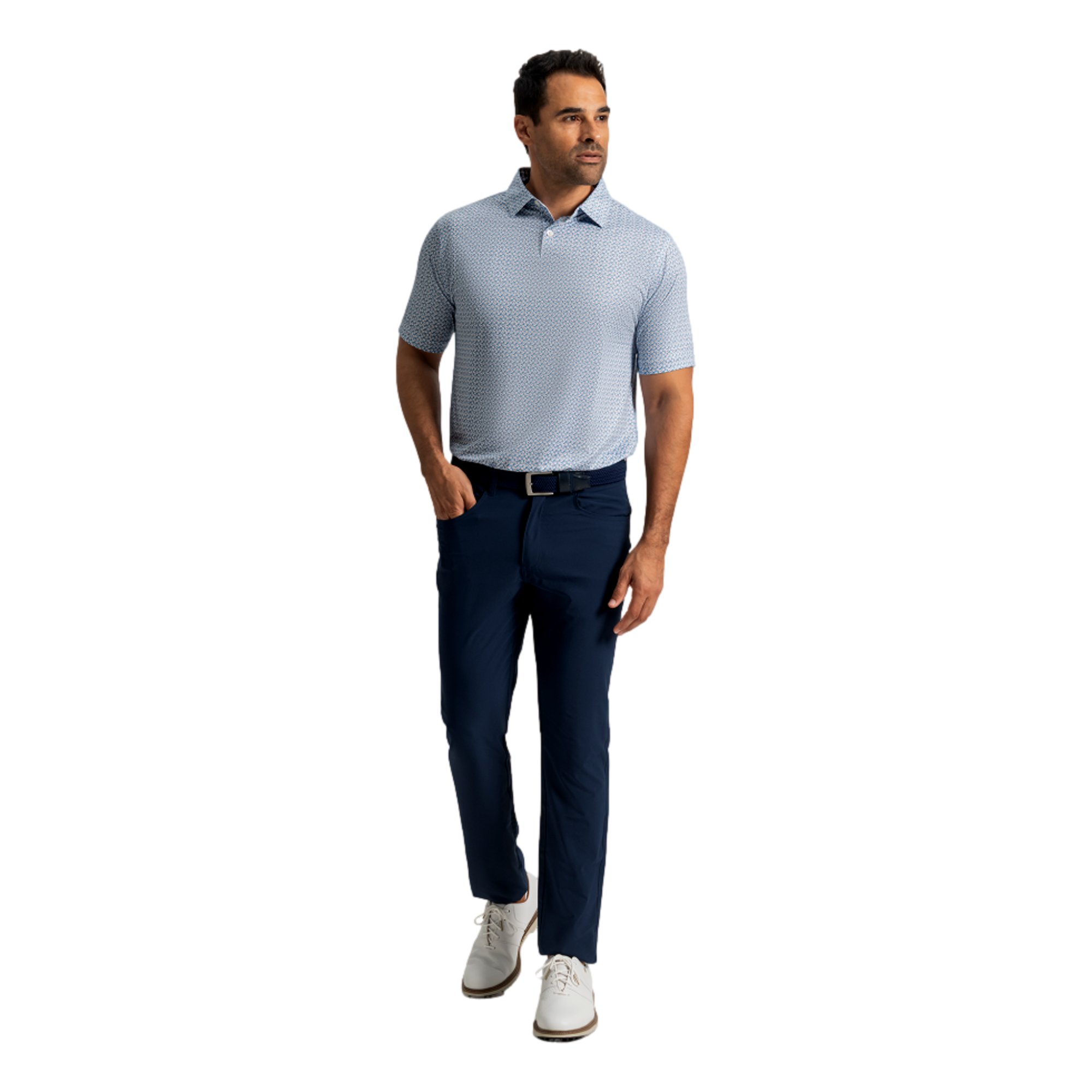 Floral Mark Lisle Men's Golf Polo Shirt