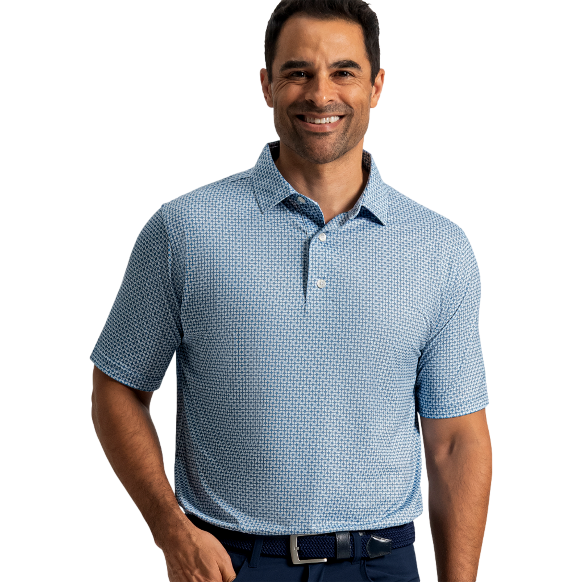 Ellipse Print Lisle Men's Golf Polo Shirt