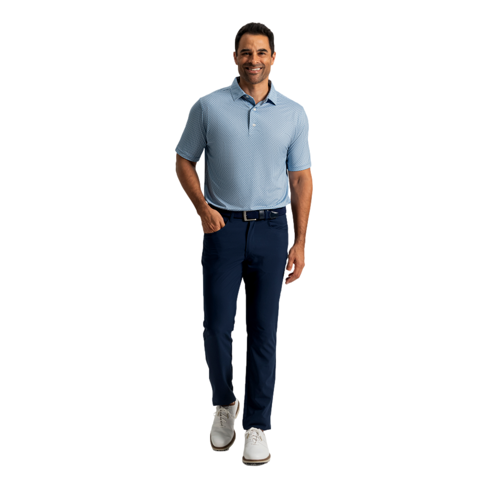 Ellipse Print Lisle Men's Golf Polo Shirt