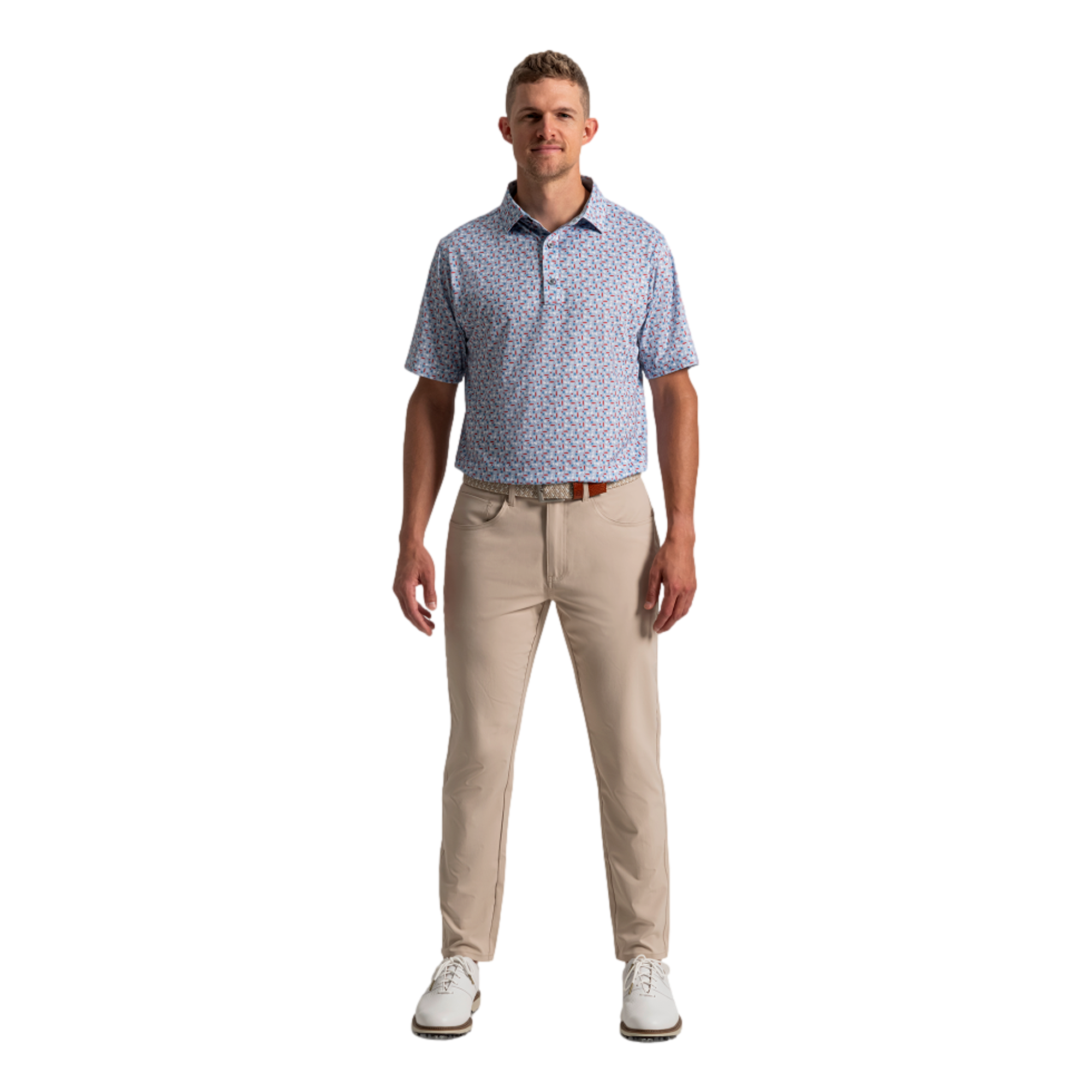 Surfs Up Print Lisle Men's Golf Polo Shirt