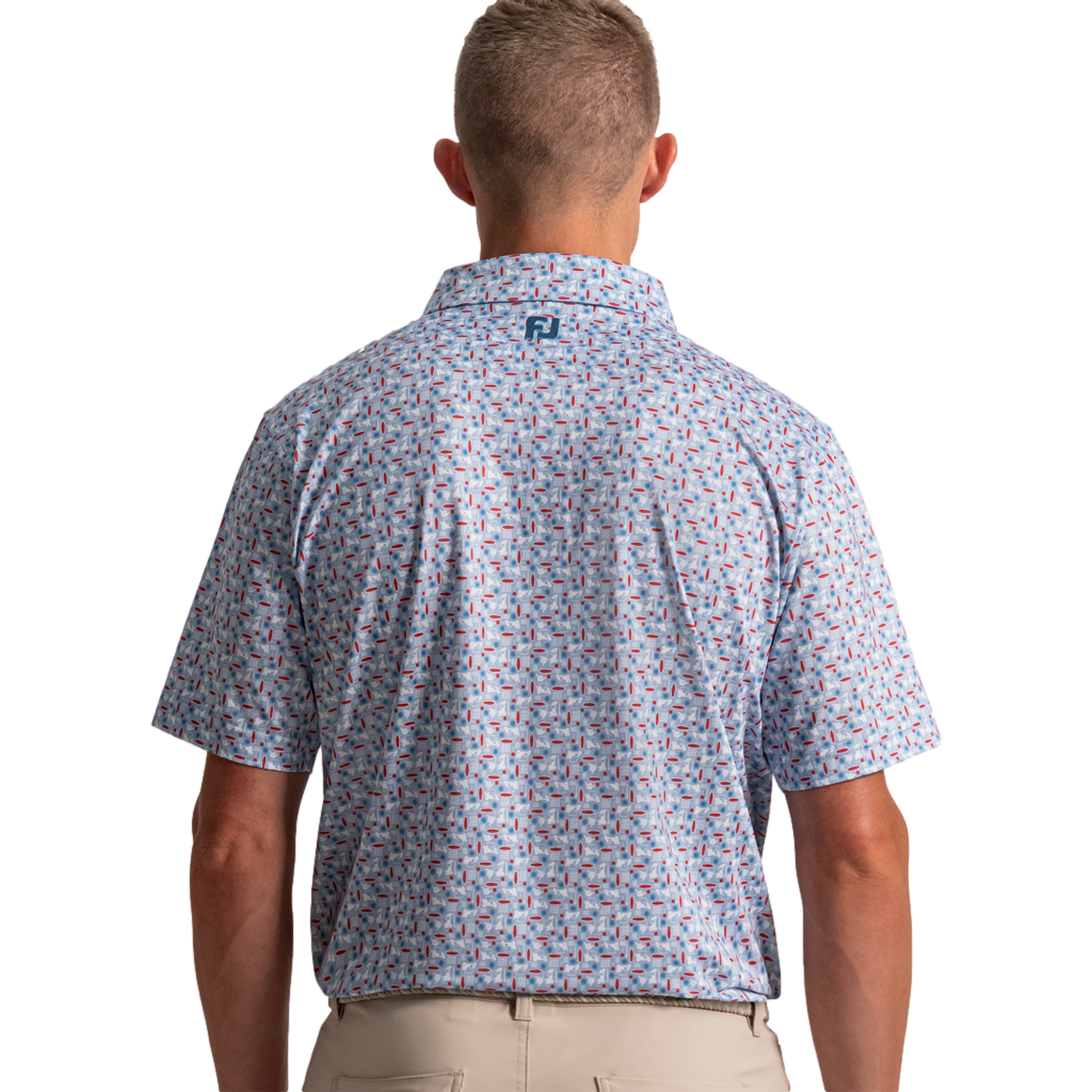 Surfs Up Print Lisle Men's Golf Polo Shirt