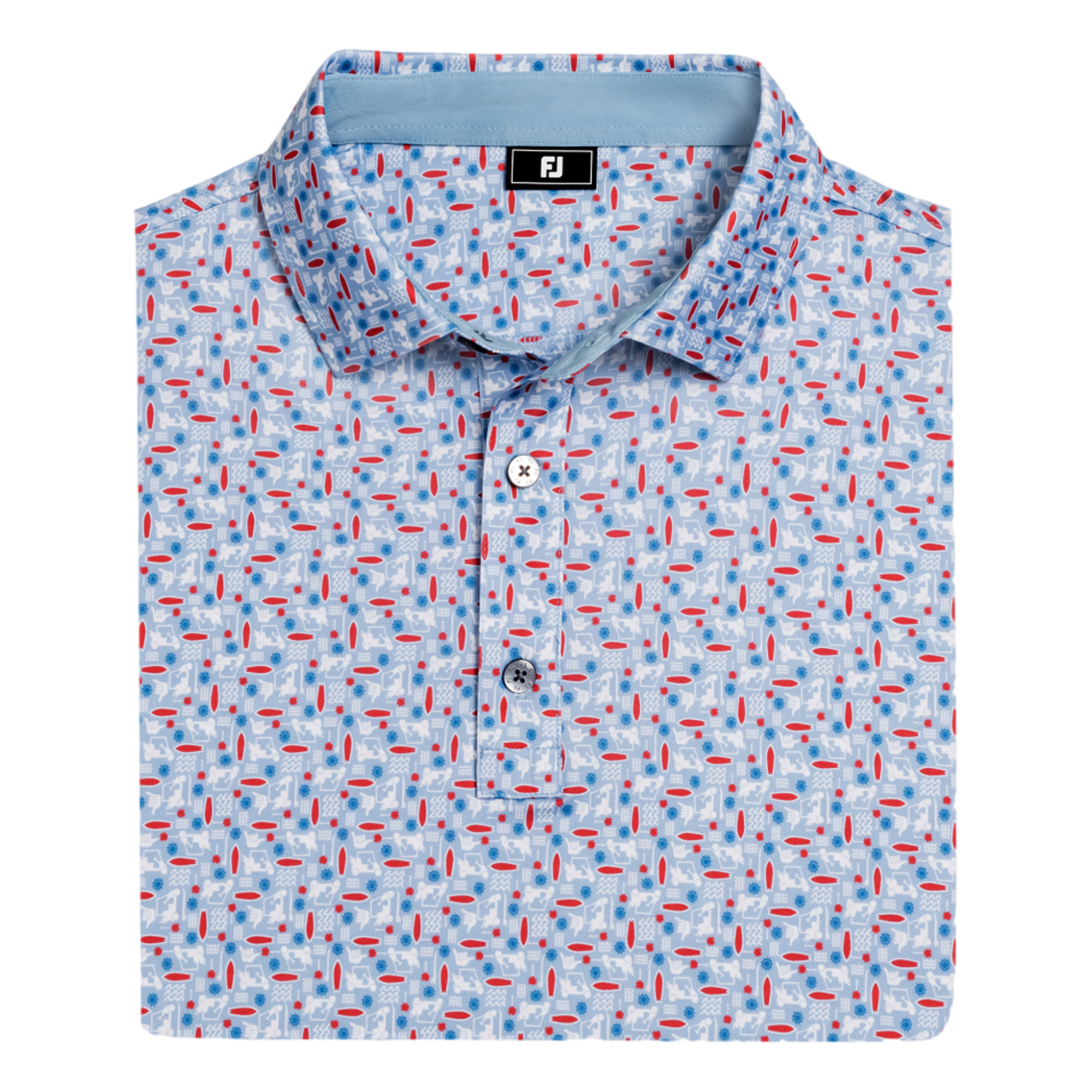 Surfs Up Print Lisle Men's Golf Polo Shirt