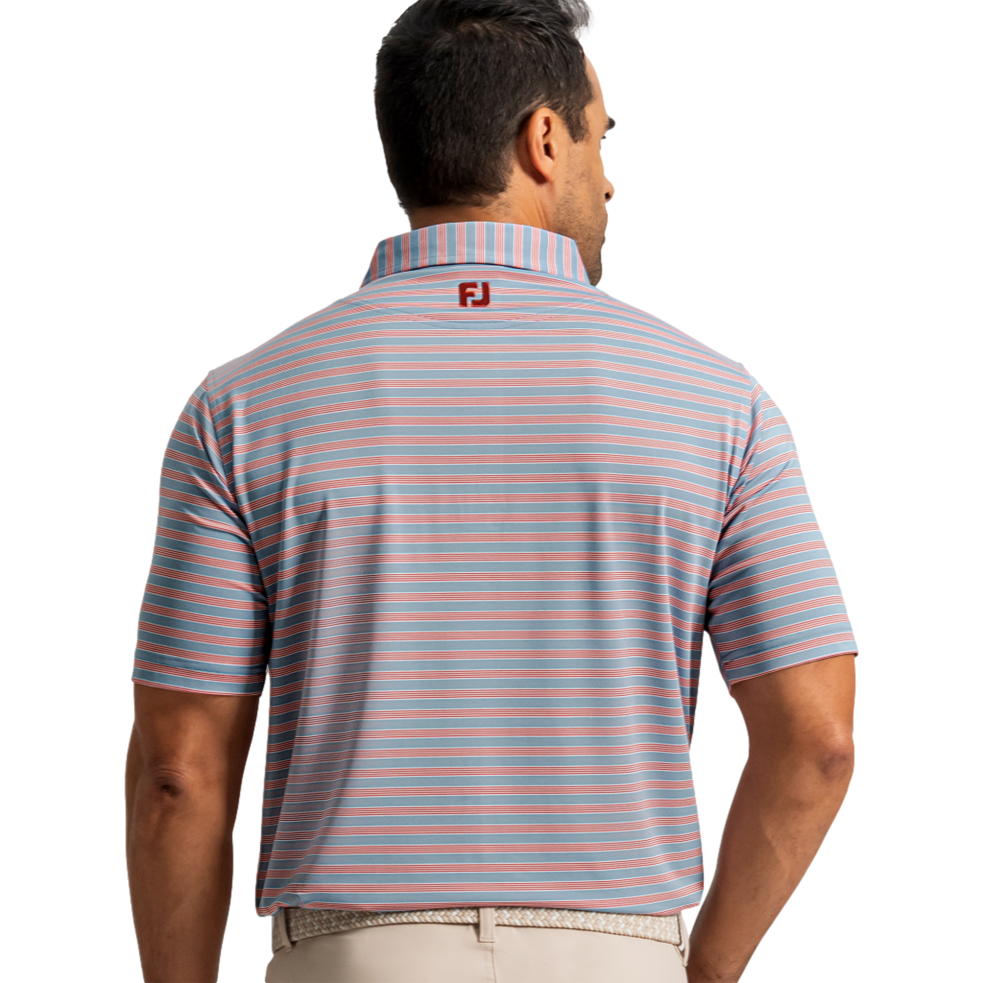Pinstripe Cluster Stripe Lisle Men's Golf Polo Shirt