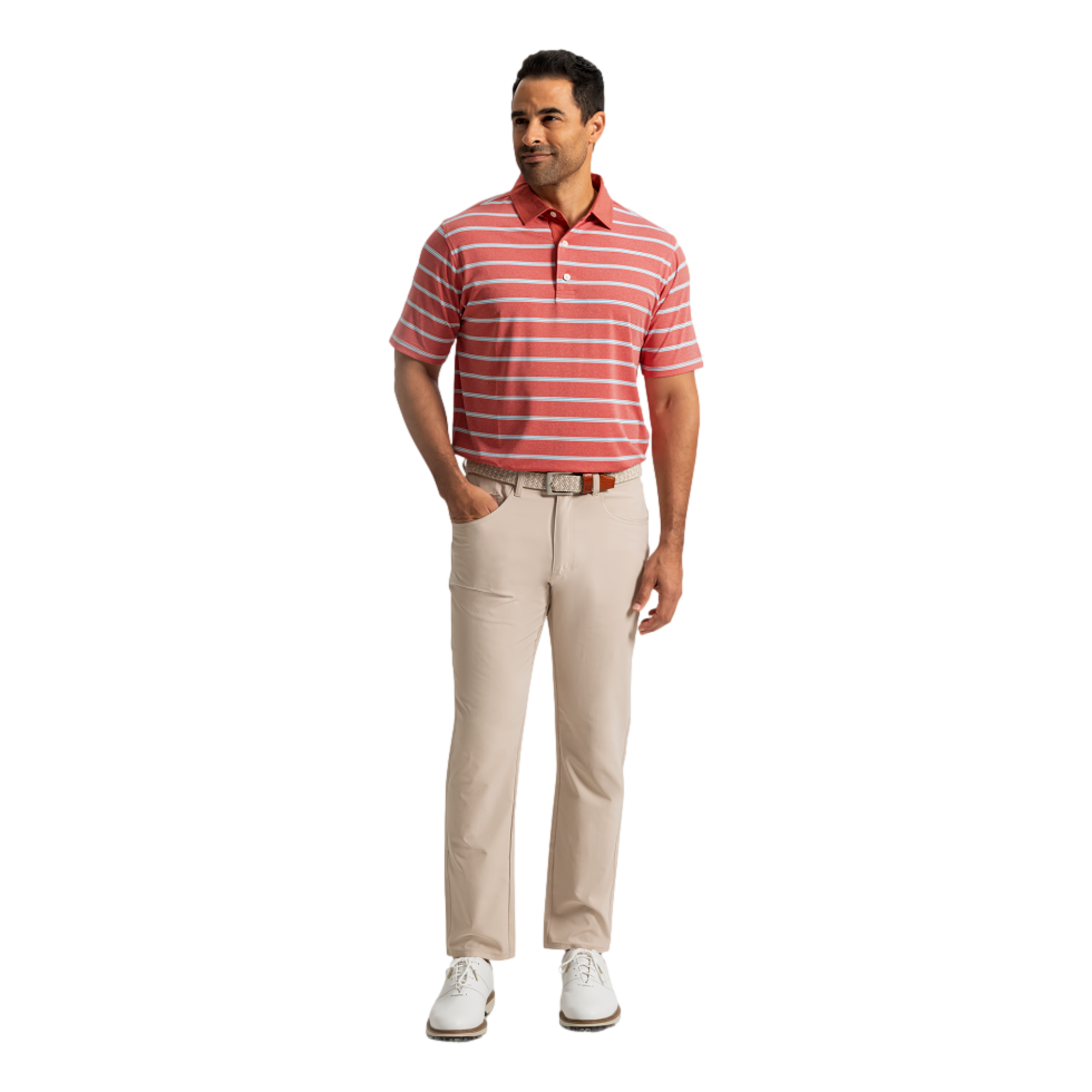 Open Stripe Heather Lisle Men's Golf Polo Shirt
