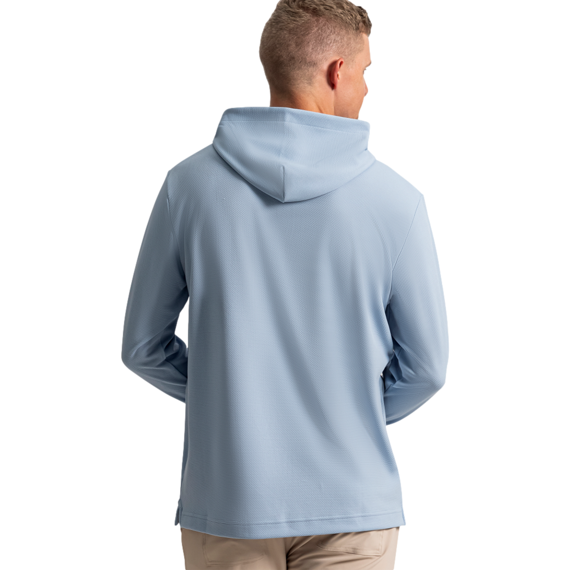 Textured Jaquard Long Sleeve Men's Golf Hoodie