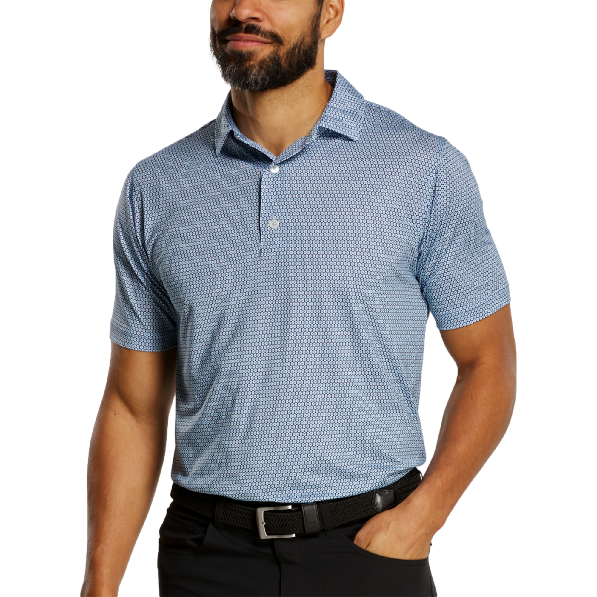 Stellar Print Men's Short Sleeve Golf Polo Shirt