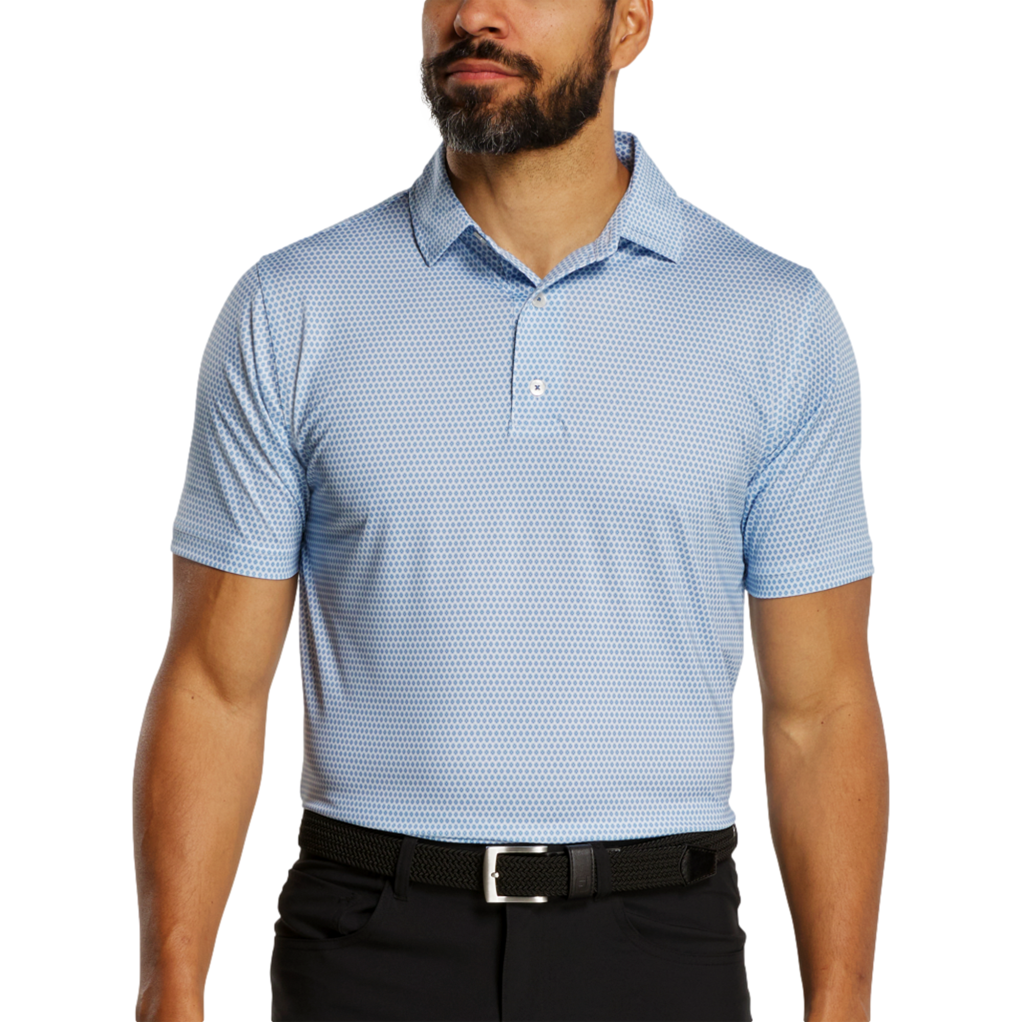 Stellar Print Men's Short Sleeve Golf Polo Shirt