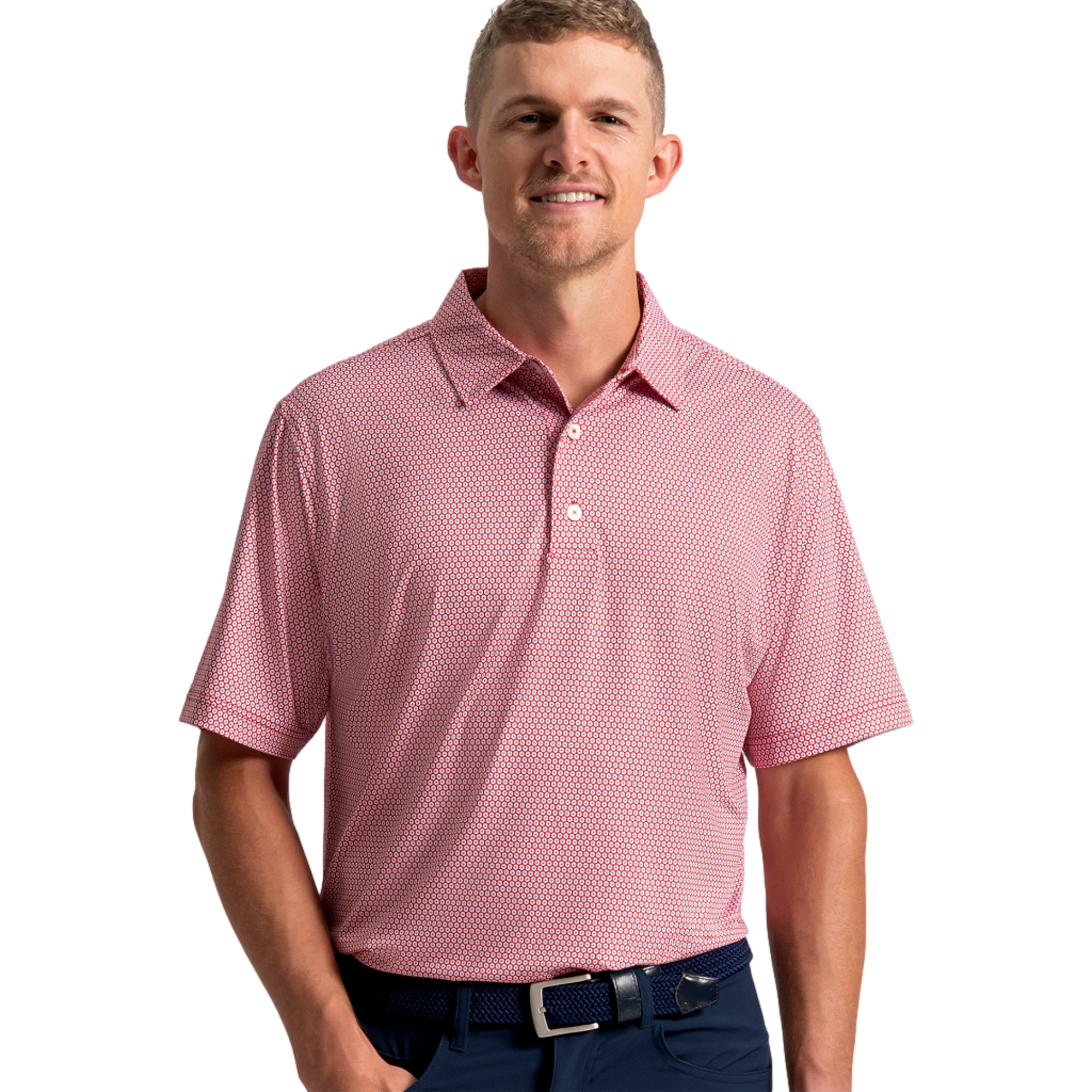 Stellar Print Men's Short Sleeve Golf Polo Shirt