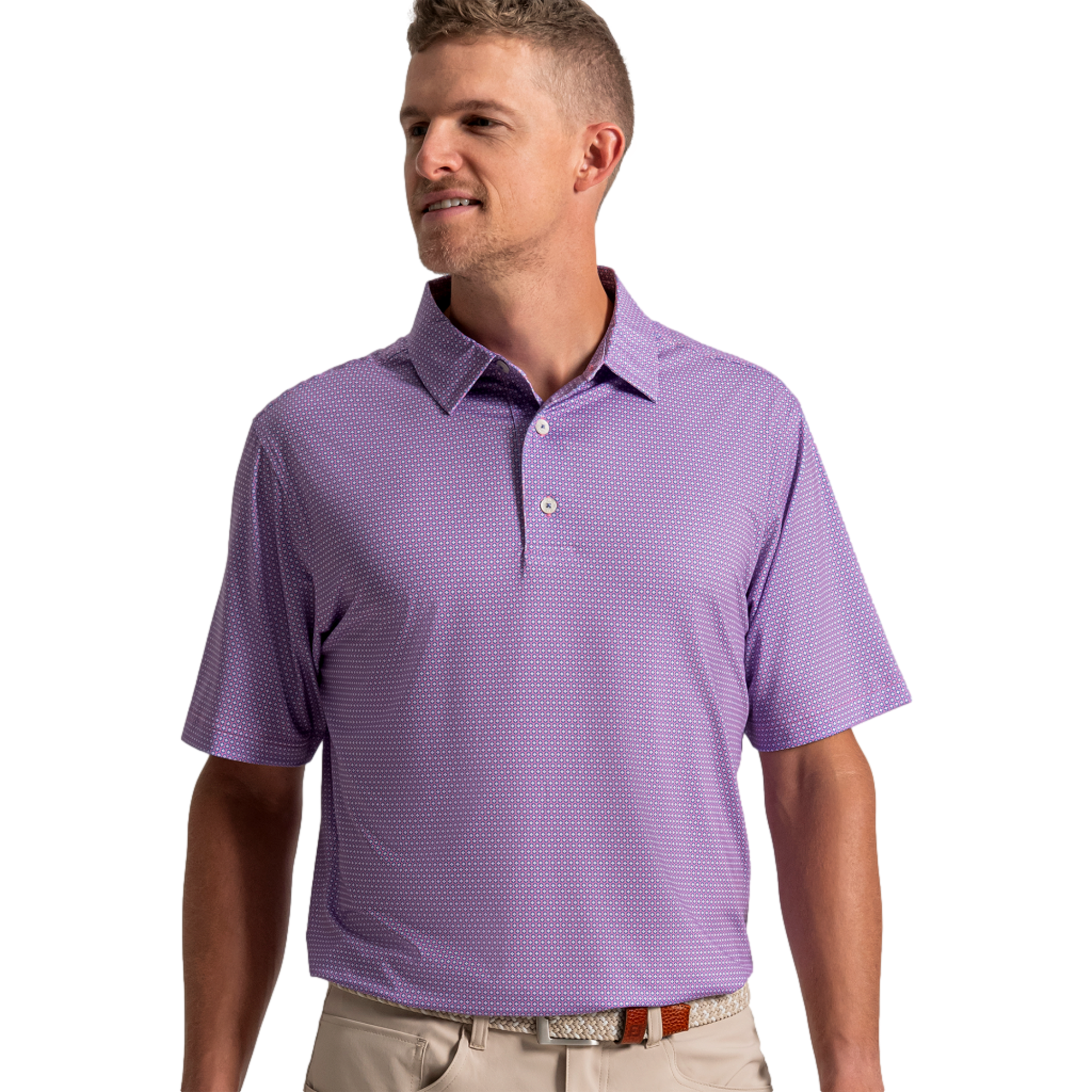 Stellar Print Men's Short Sleeve Golf Polo Shirt