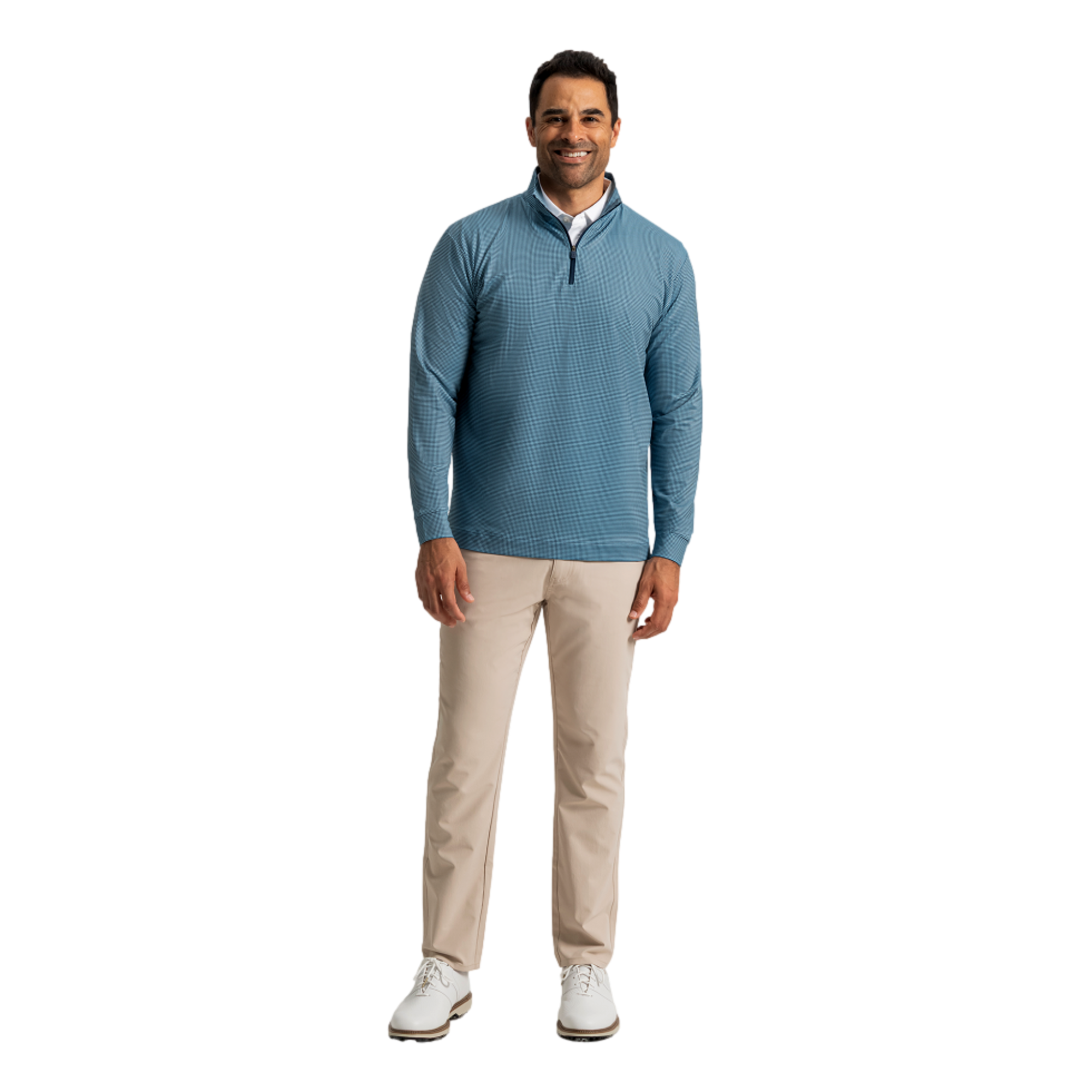 Houndstooth Geo Print Men's Golf Quarter Zip