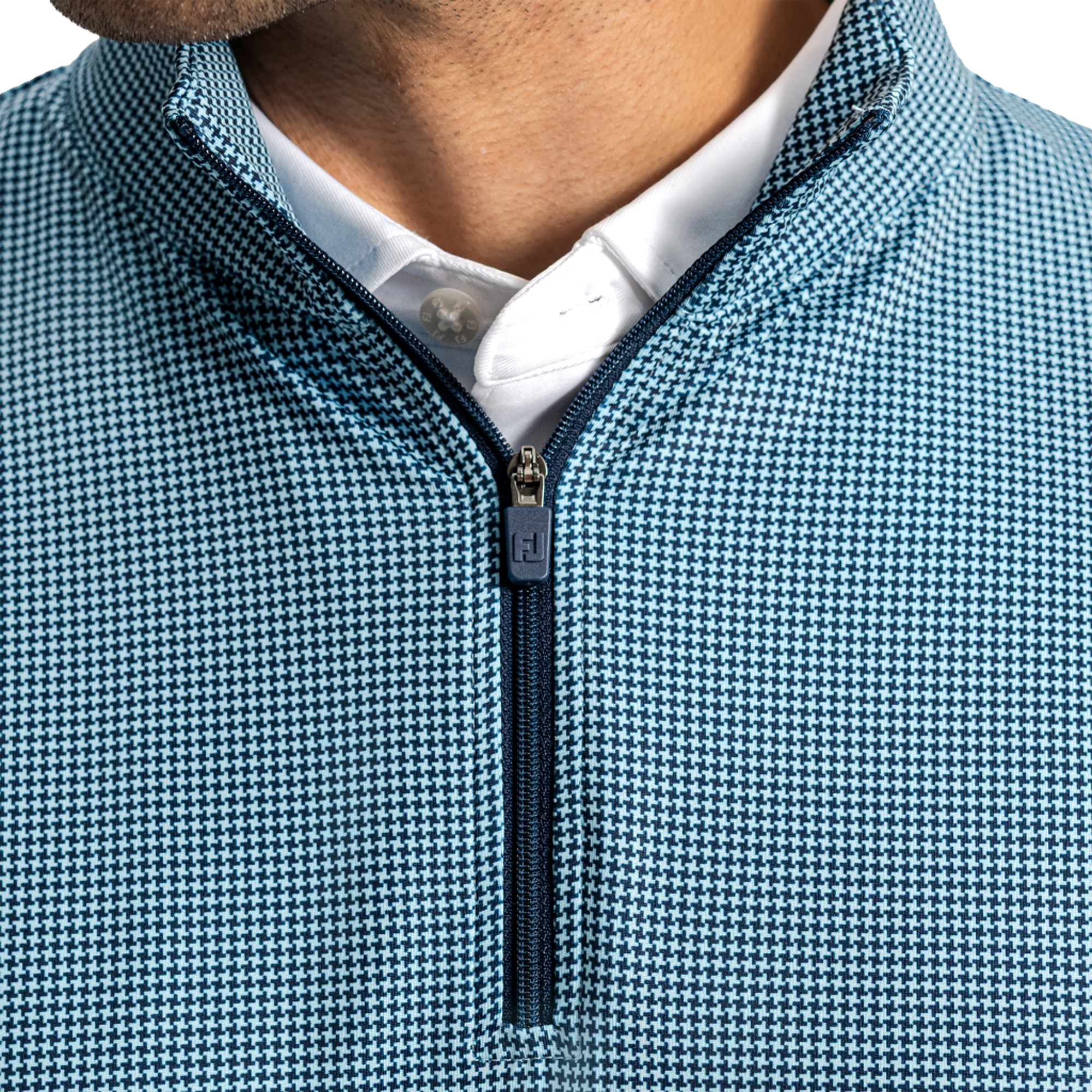Houndstooth Geo Print Men's Golf Quarter Zip