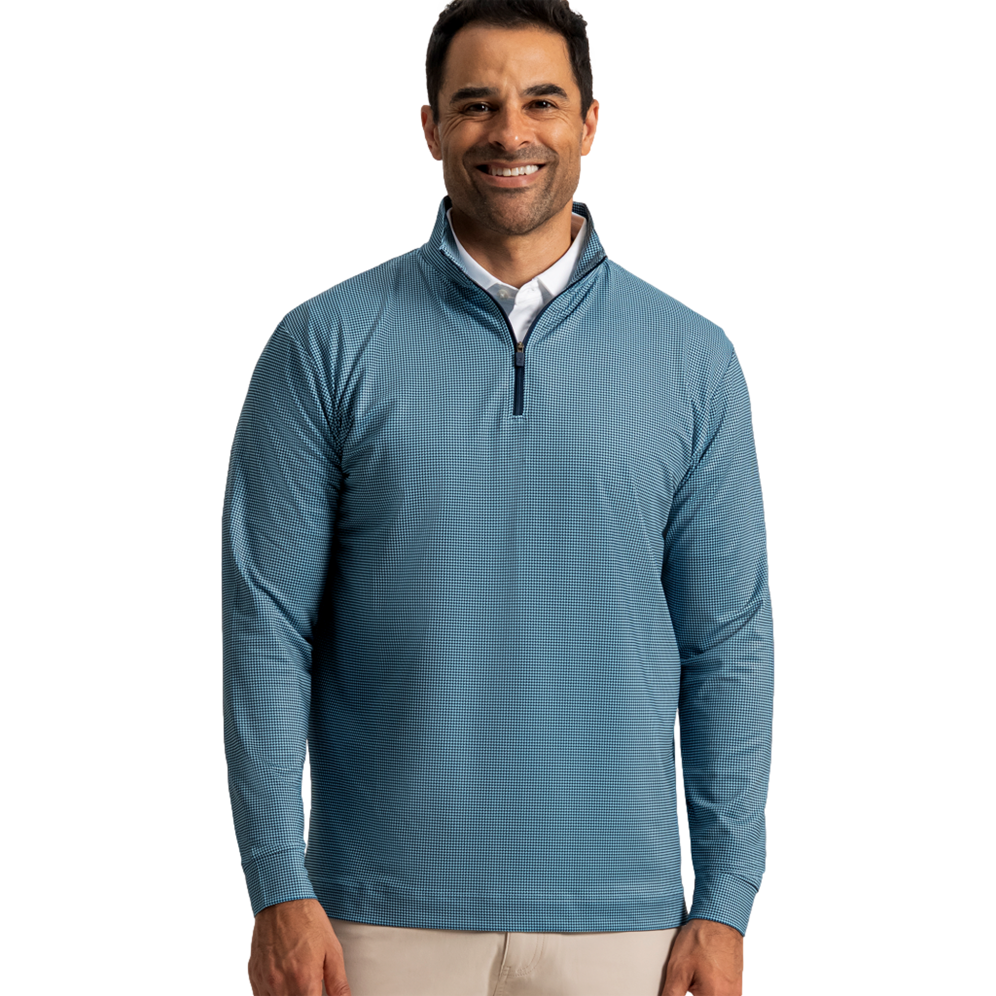 Houndstooth Geo Print Men's Golf Quarter Zip
