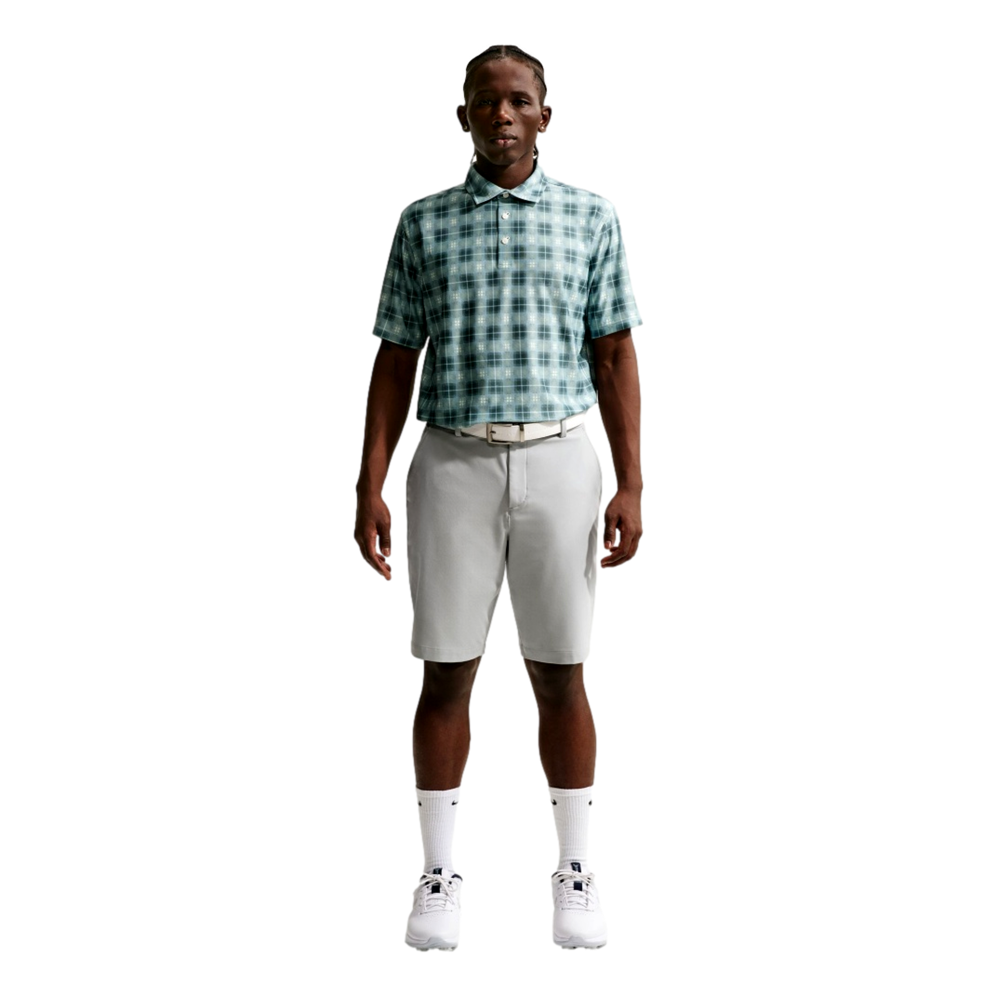 Dri-Fit Tartan Plaid Men's Golf Polo Shirt