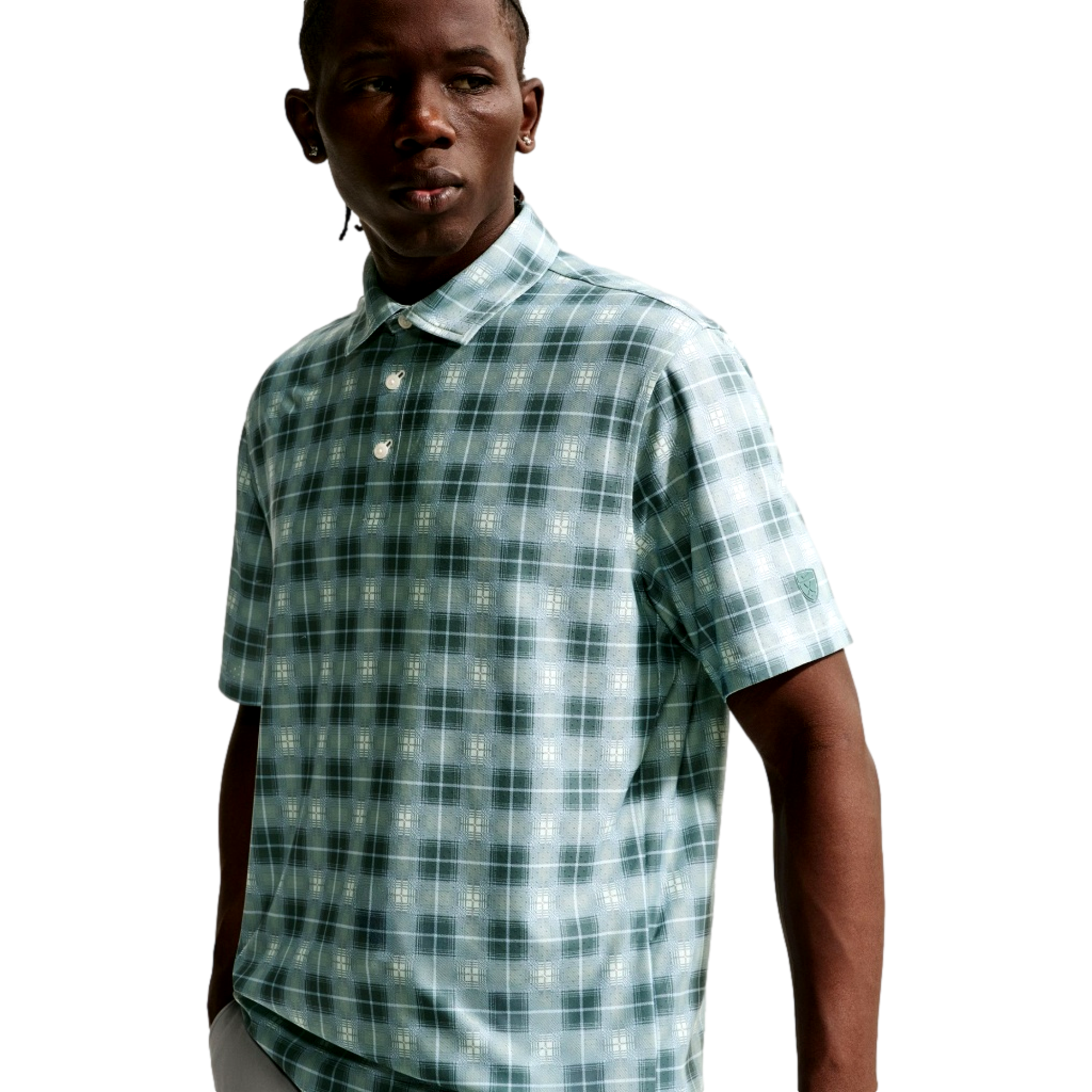 Dri-Fit Tartan Plaid Men's Golf Polo Shirt