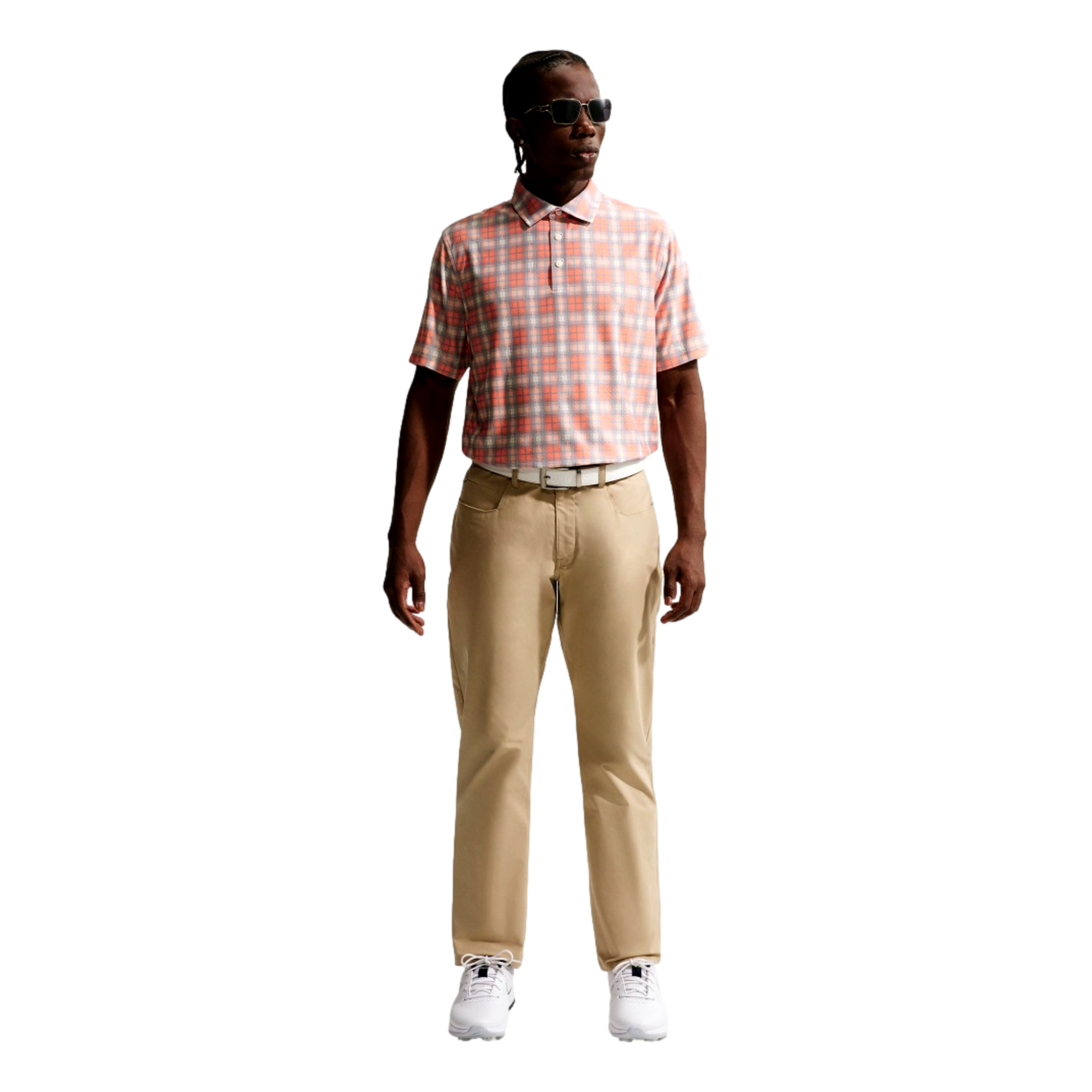 Dri-Fit Tartan Plaid Men's Golf Polo Shirt