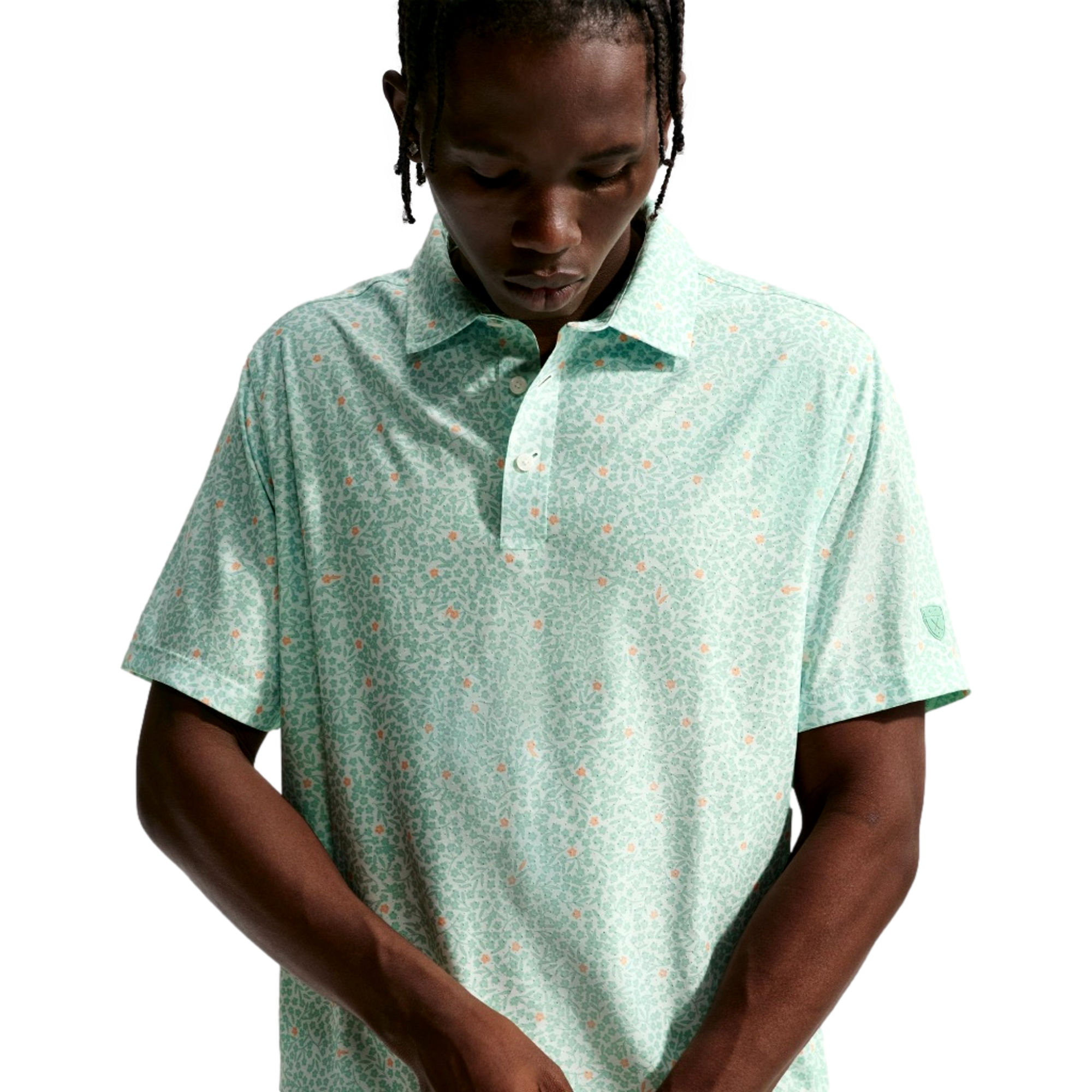 Dri-Fit Floral Print Men's Golf Polo Shirt